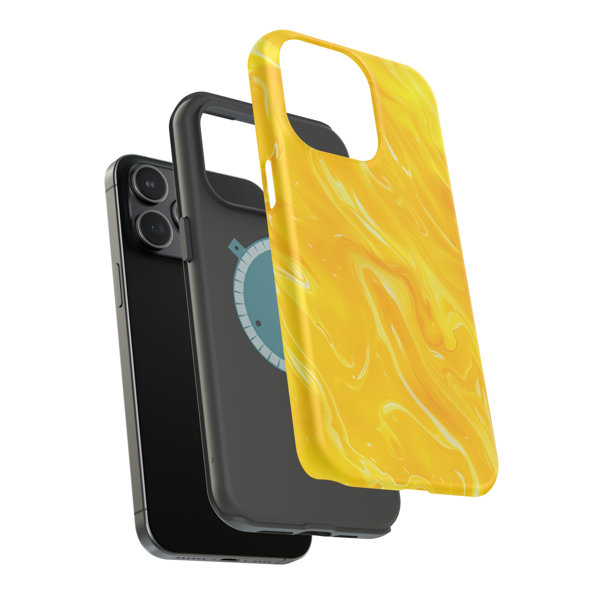 STIKISS™ Abstract Yellow colored marble graphic iPhone MagSafe Tough Case