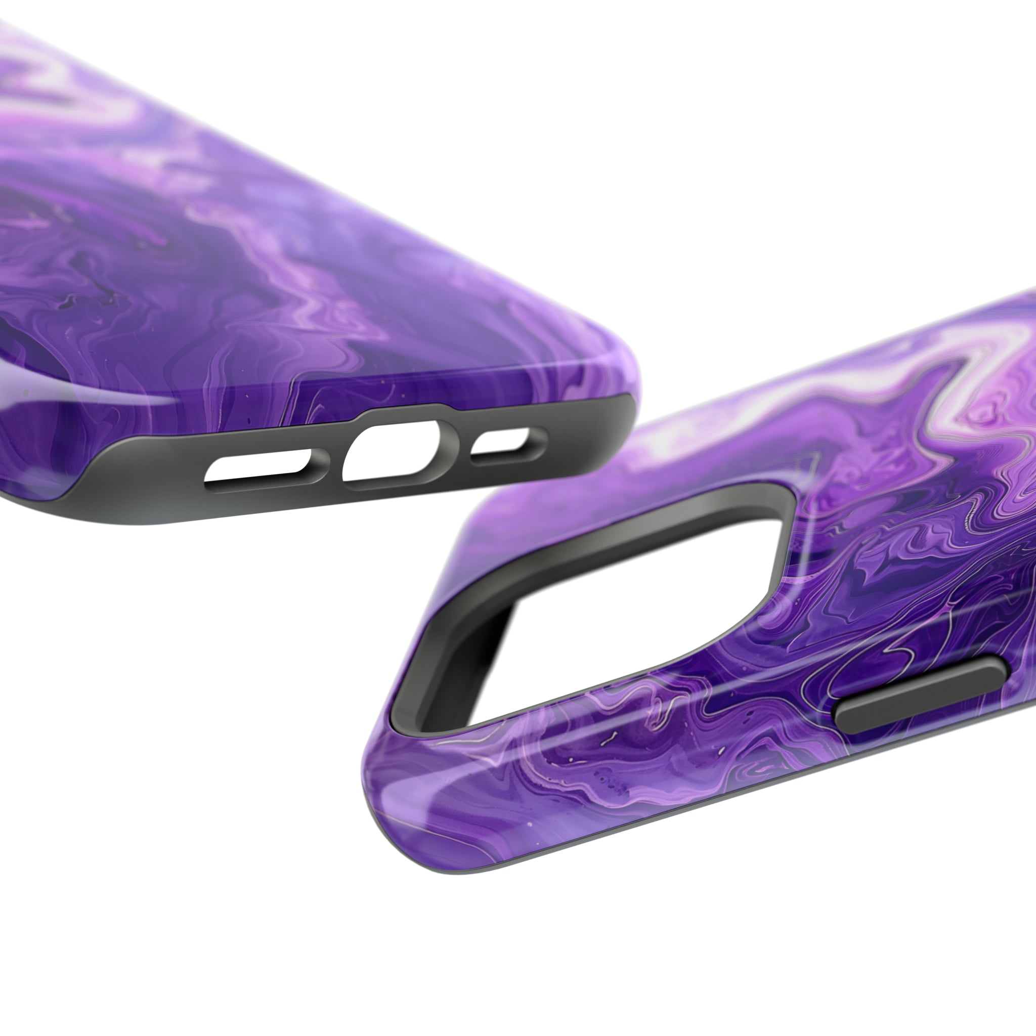 STIKISS™ Abstract Purple colored marble graphic iPhone MagSafe Tough Case