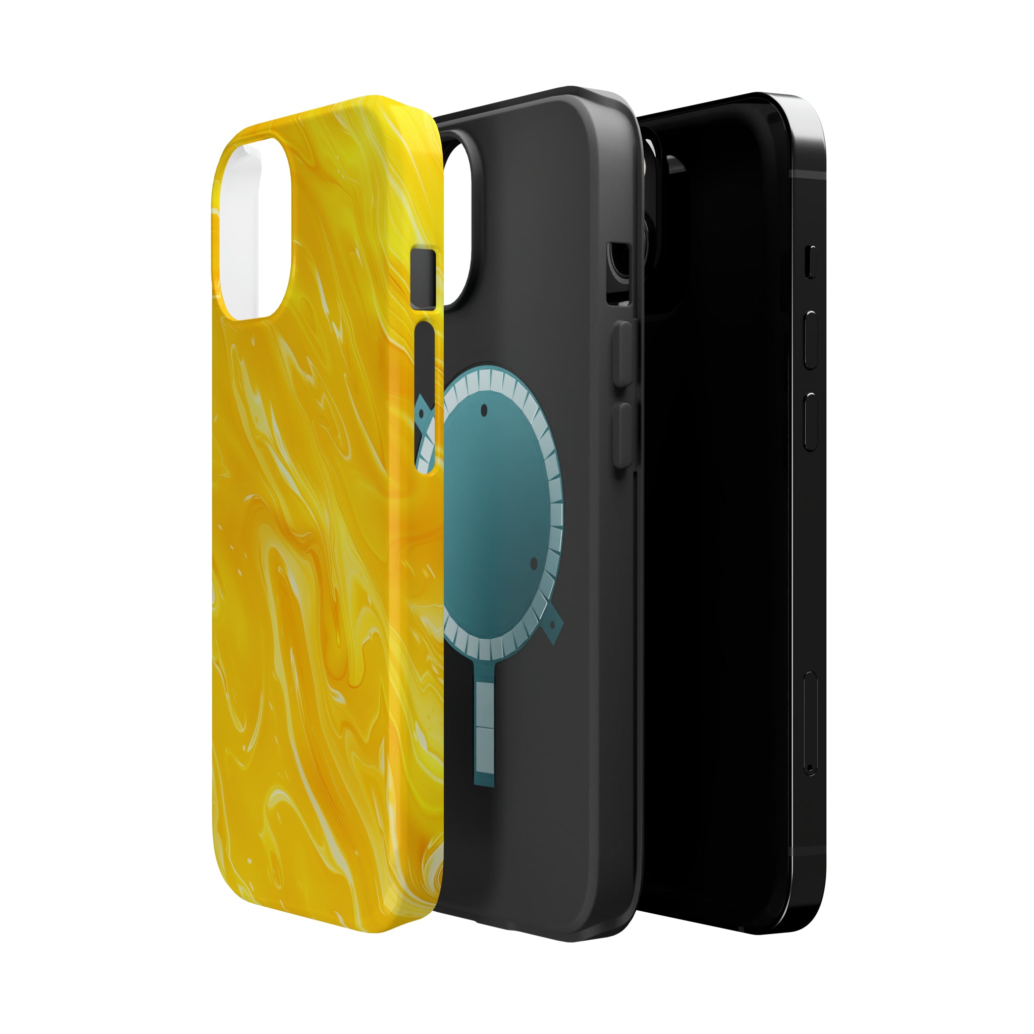 STIKISS™ Abstract Yellow colored marble graphic iPhone MagSafe Tough Case