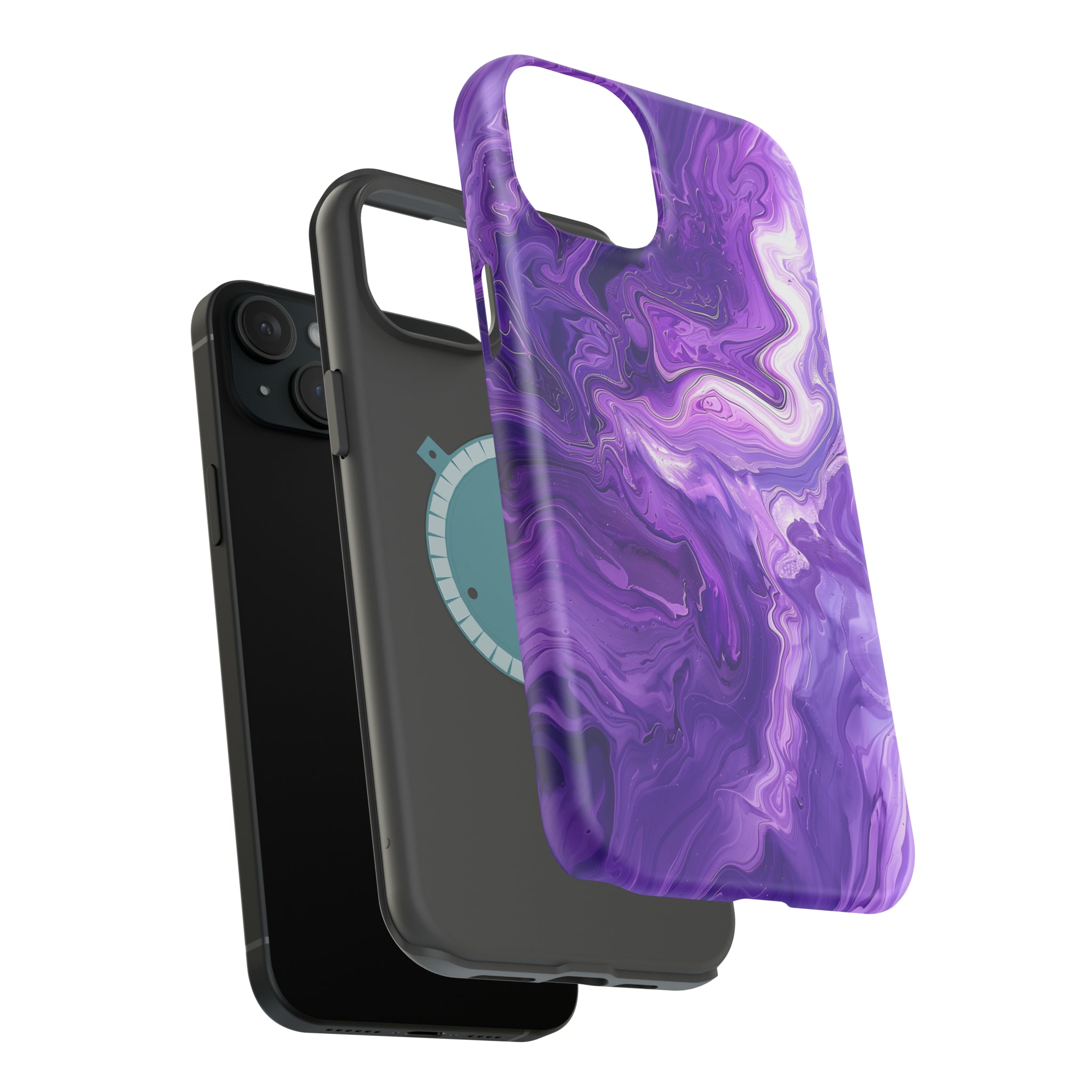 STIKISS™ Abstract Purple colored marble graphic iPhone MagSafe Tough Case