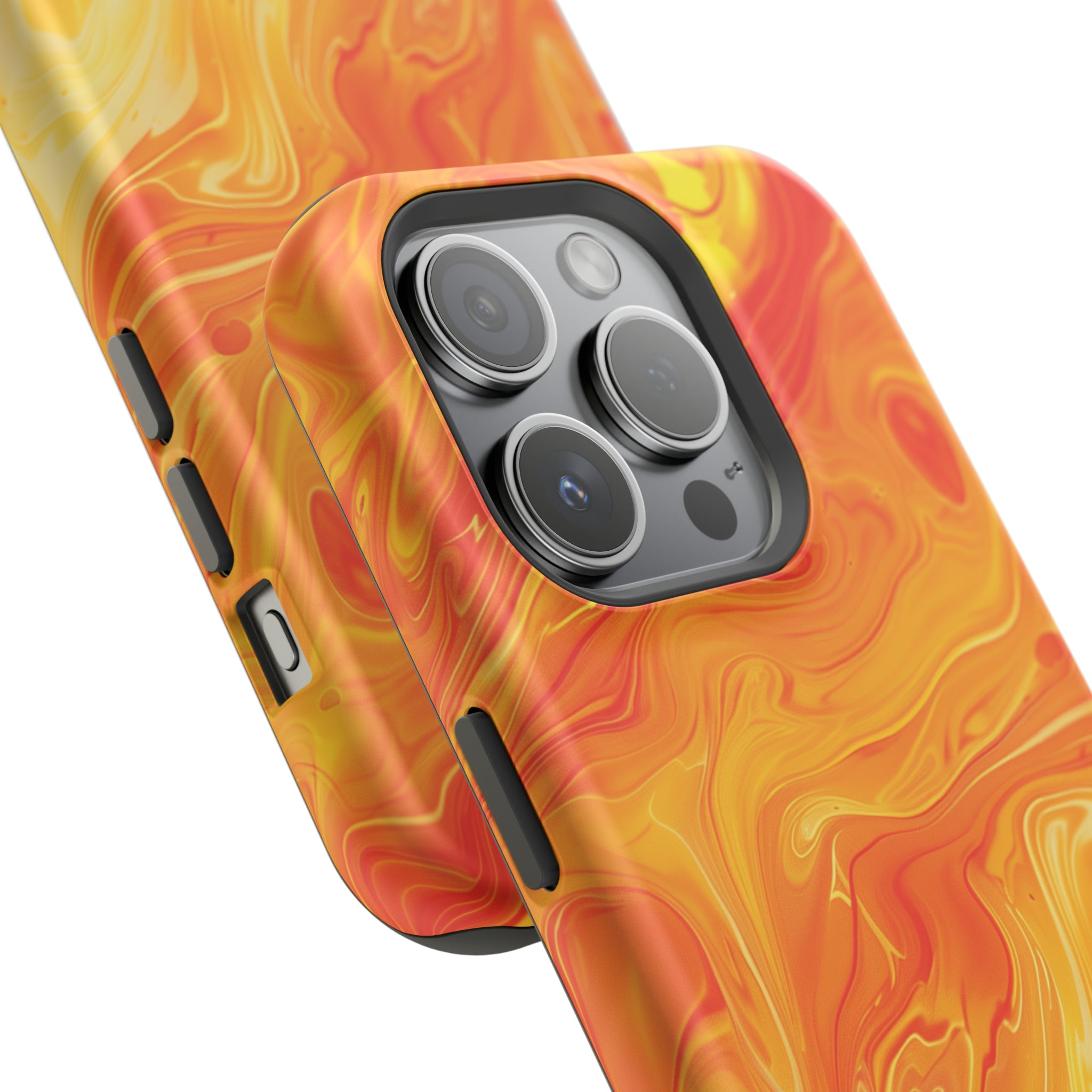 STIKISS™ Abstract Orange yellow colored marble graphic iPhone MagSafe Tough Case