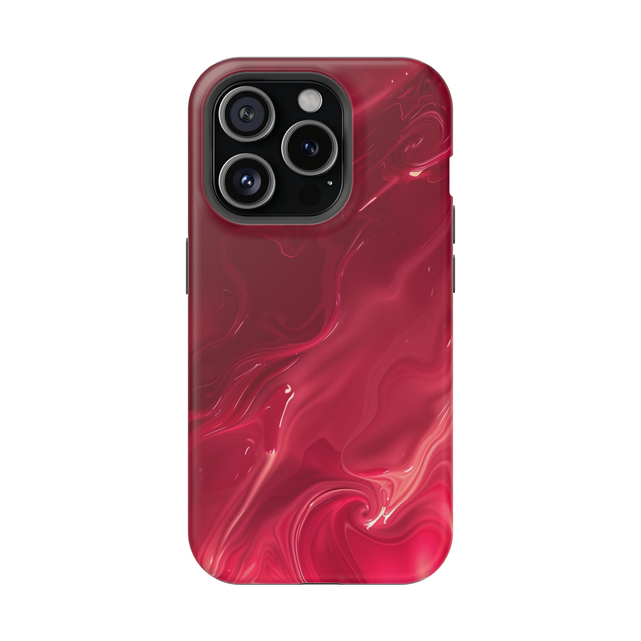 STIKISS™ Abstract Red colored marble graphic iPhone MagSafe Tough Case