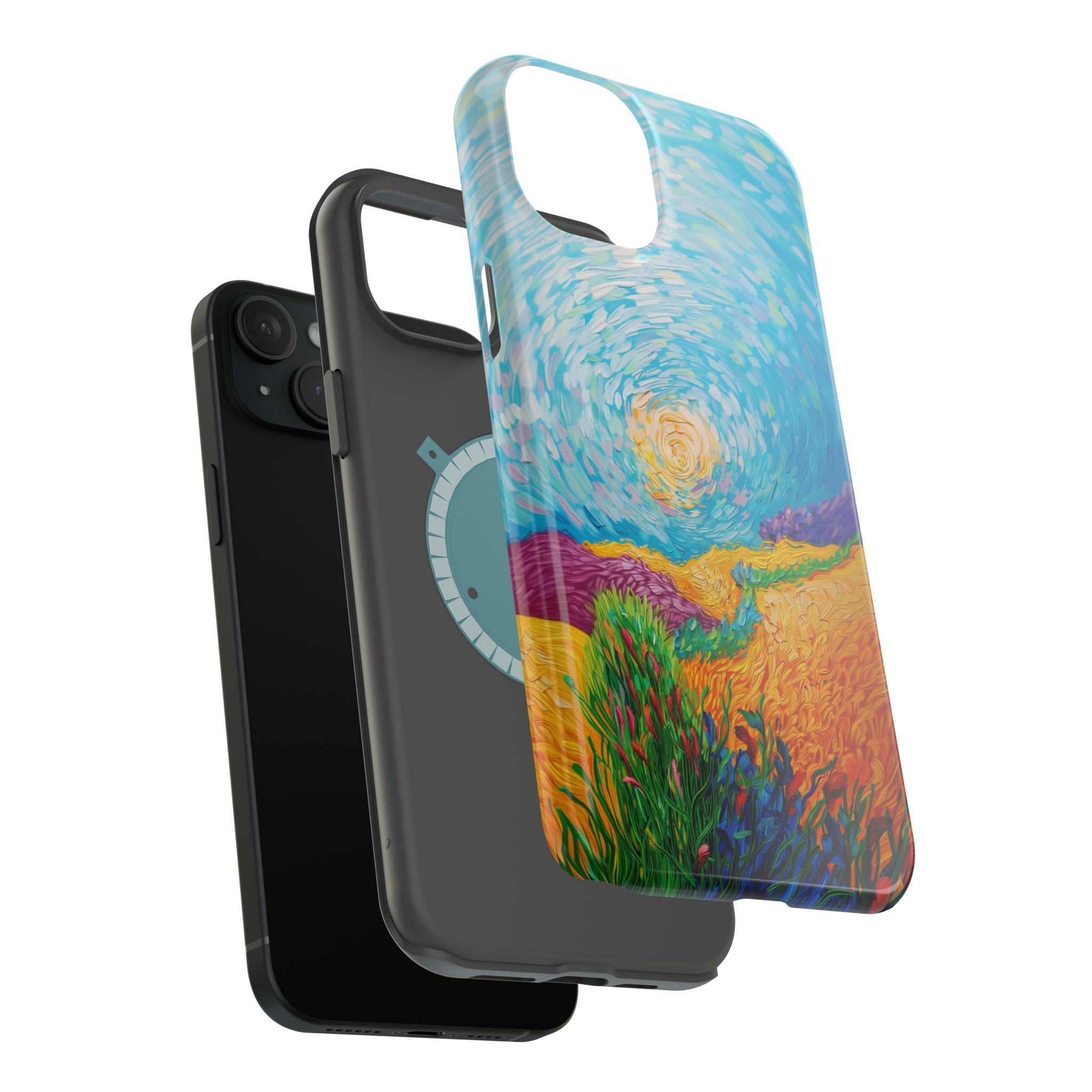 STIKISS™ Oil Paints Collection 01-016 Field on a hill iPhone MagSafe Tough Case