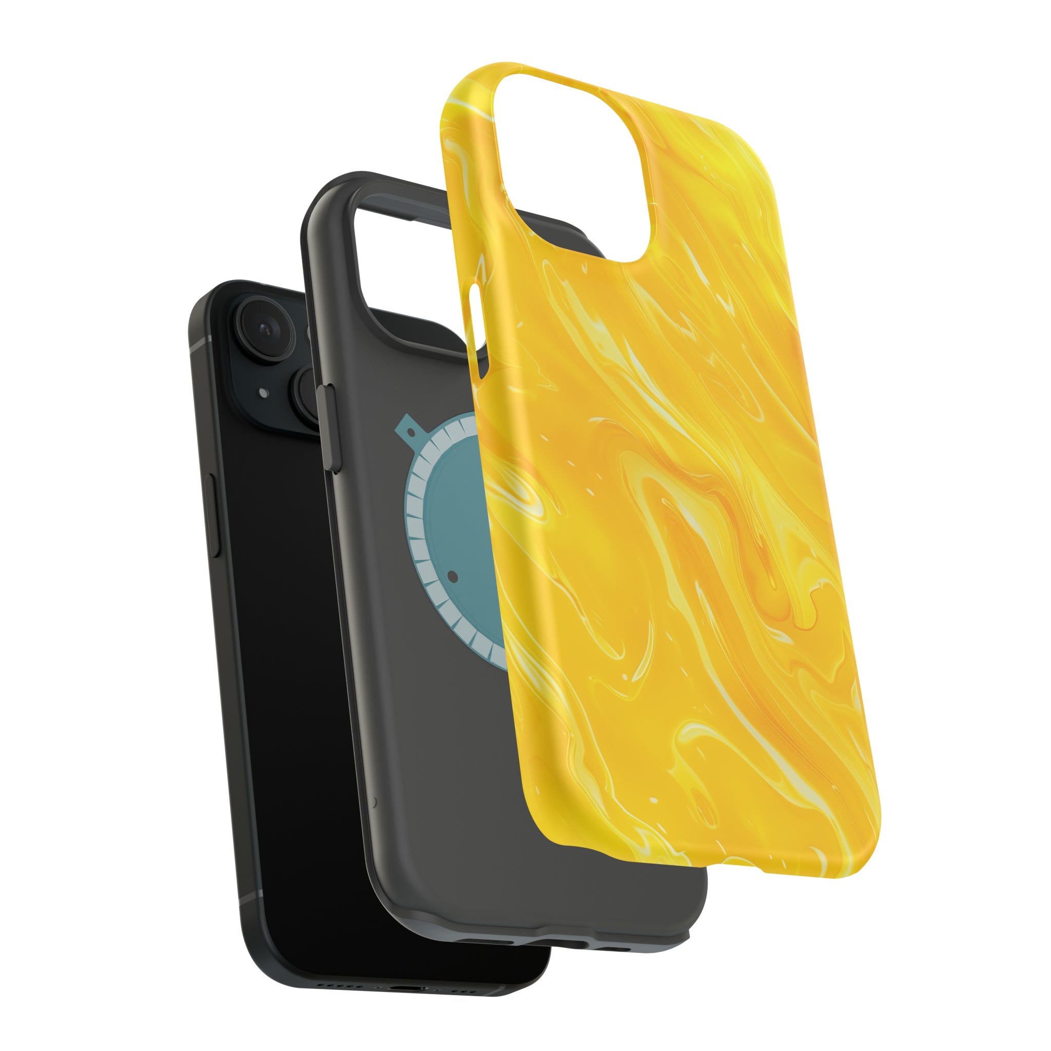 STIKISS™ Abstract Yellow colored marble graphic iPhone MagSafe Tough Case