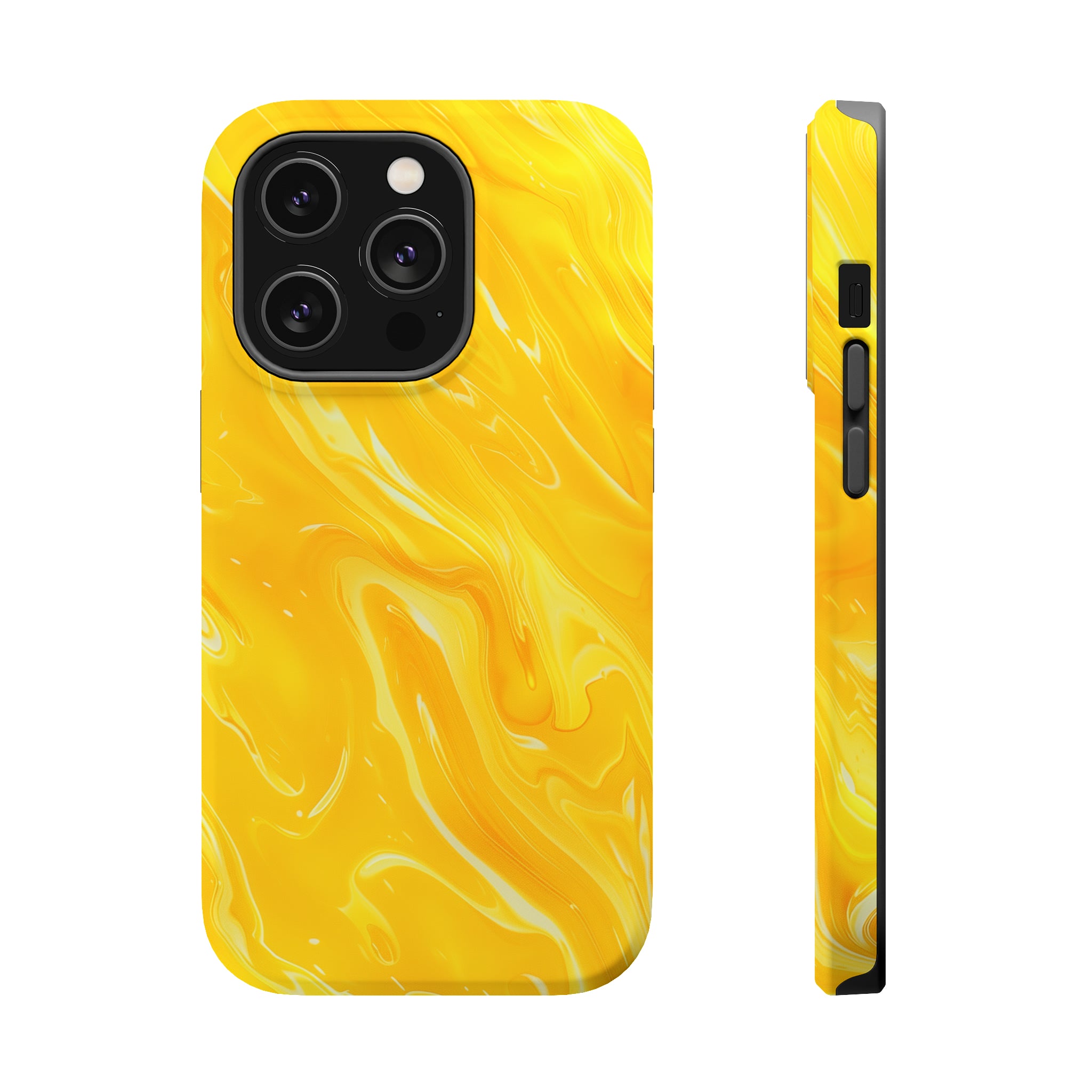 STIKISS™ Abstract Yellow colored marble graphic iPhone MagSafe Tough Case