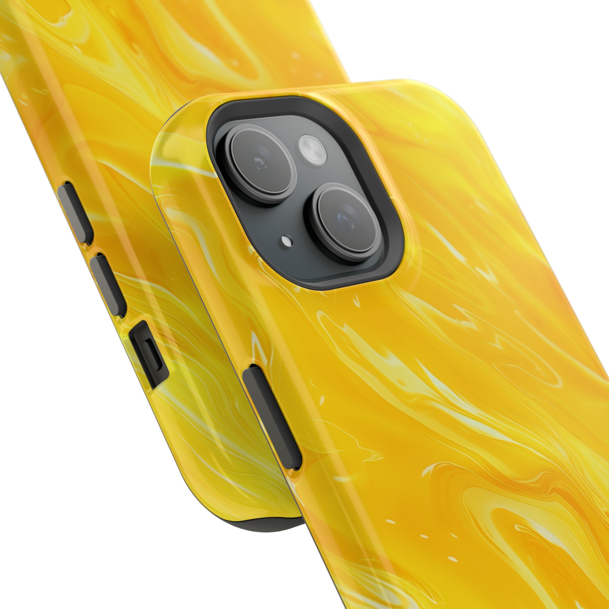 STIKISS™ Abstract Yellow colored marble graphic iPhone MagSafe Tough Case