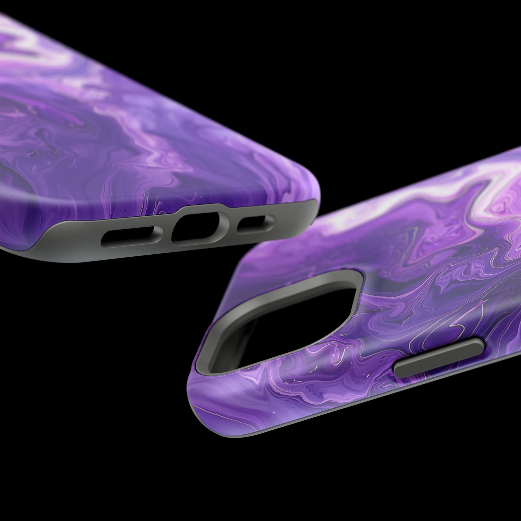 STIKISS™ Abstract Purple colored marble graphic iPhone MagSafe Tough Case