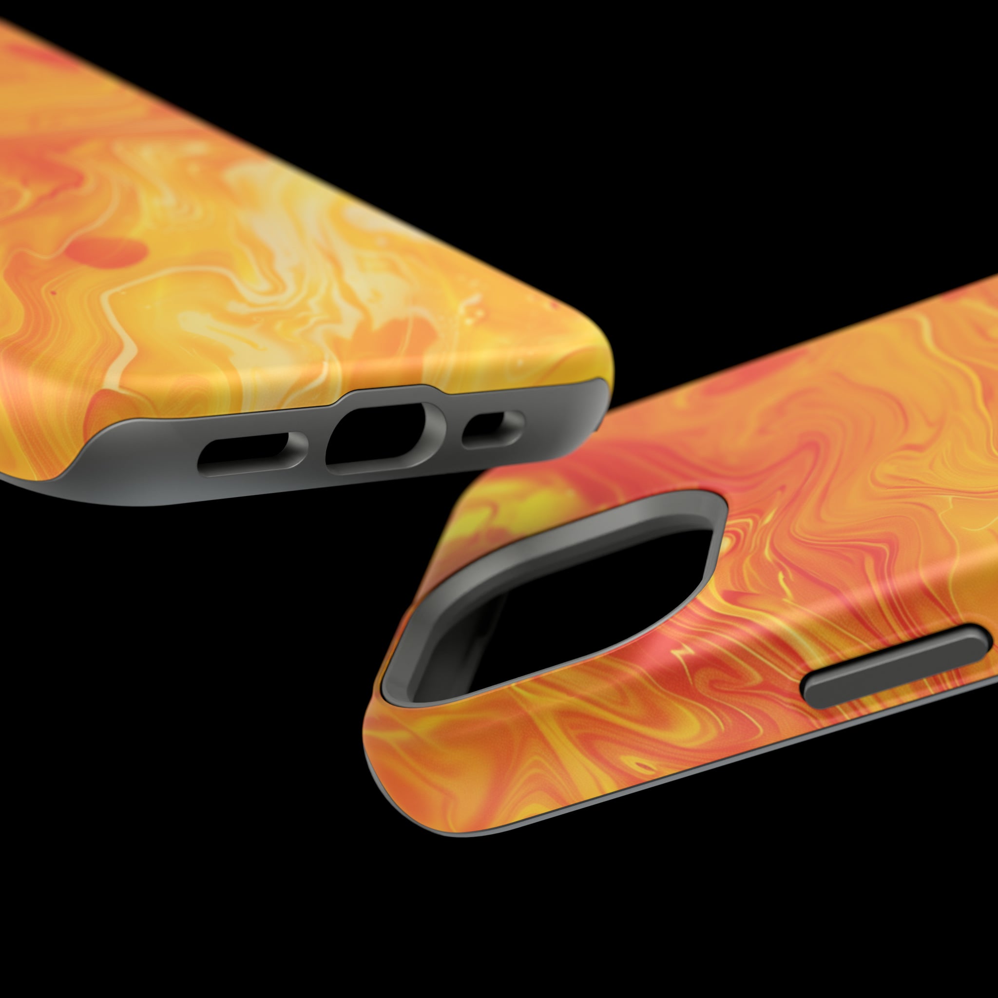 STIKISS™ Abstract Orange yellow colored marble graphic iPhone MagSafe Tough Case