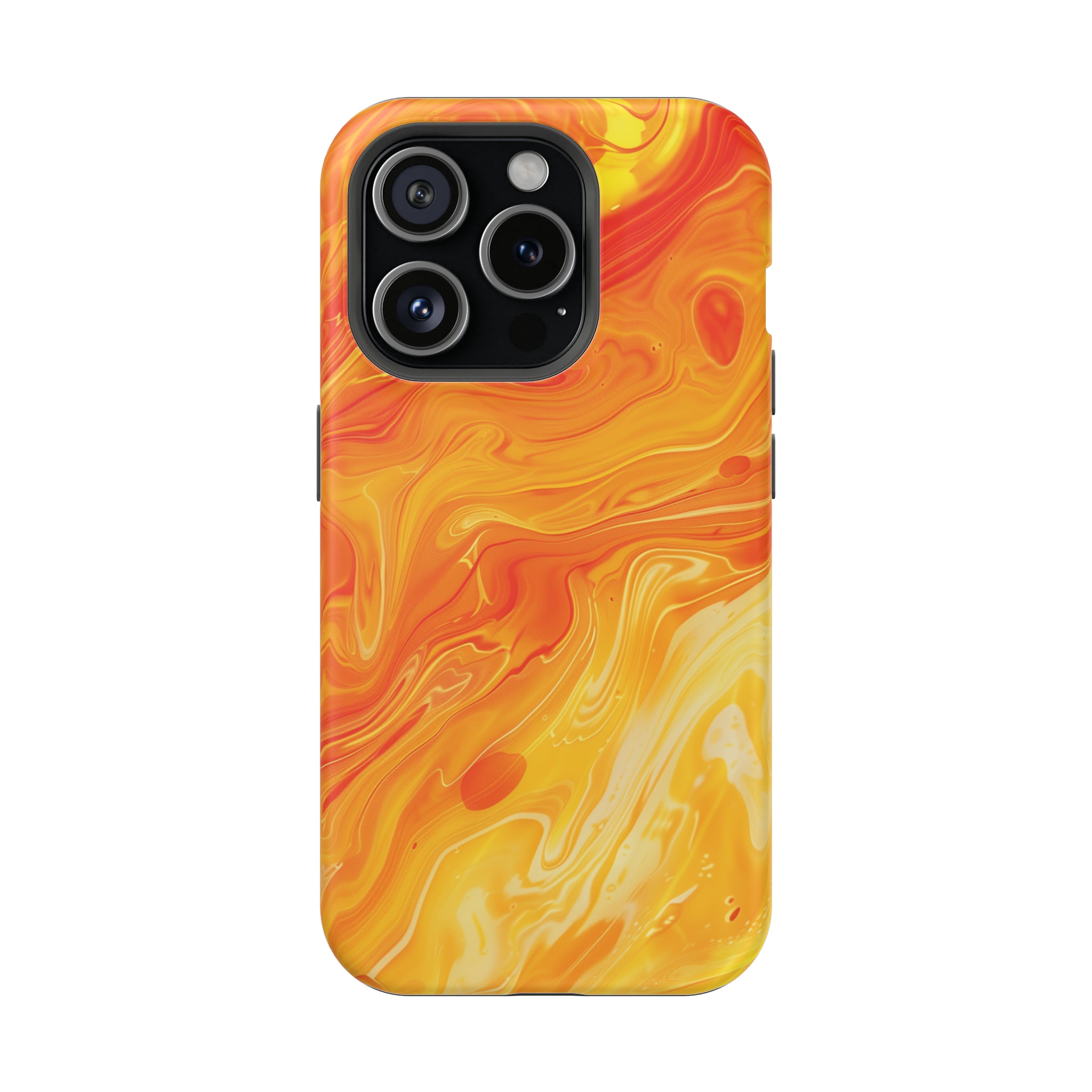 STIKISS™ Abstract Orange yellow colored marble graphic iPhone MagSafe Tough Case