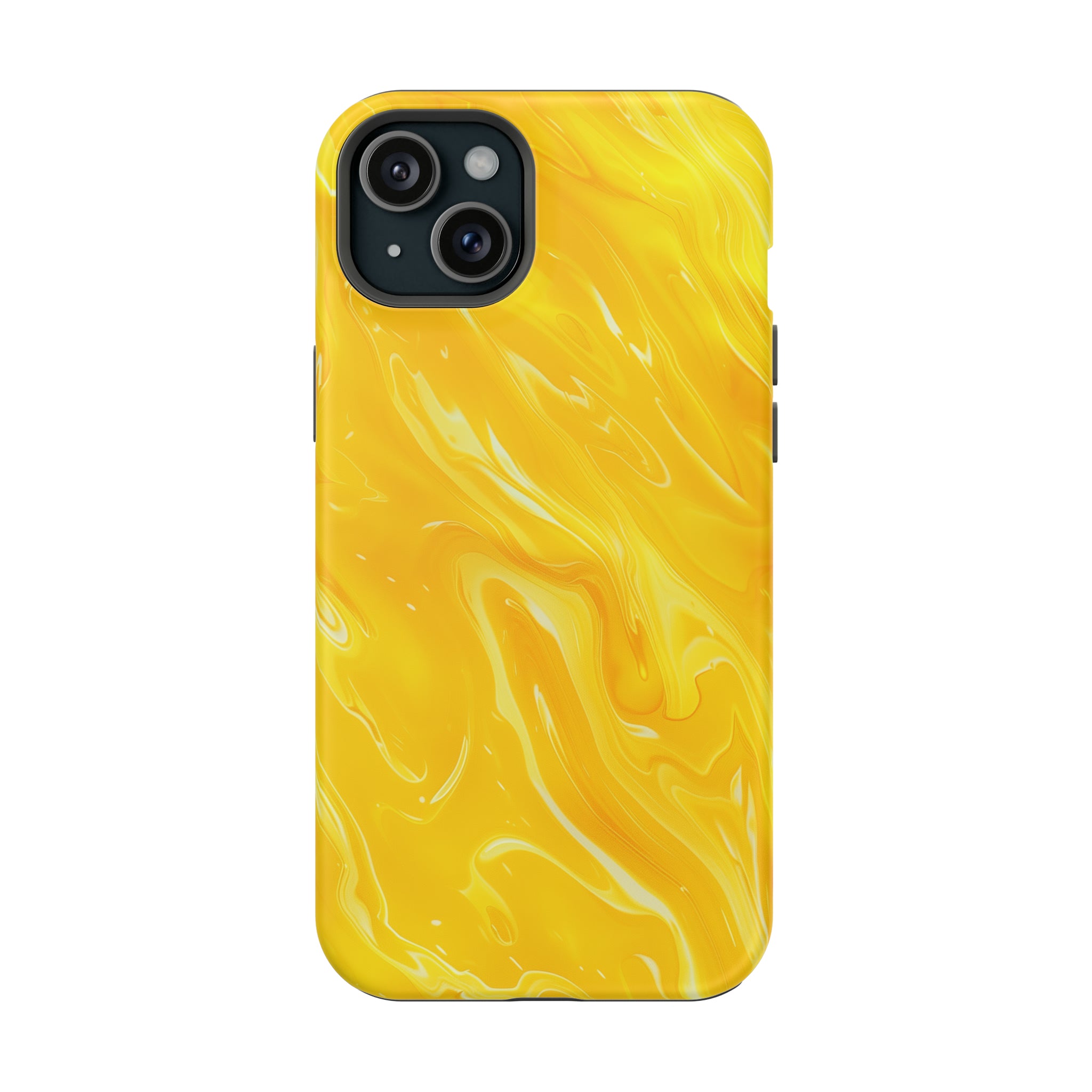 STIKISS™ Abstract Yellow colored marble graphic iPhone MagSafe Tough Case