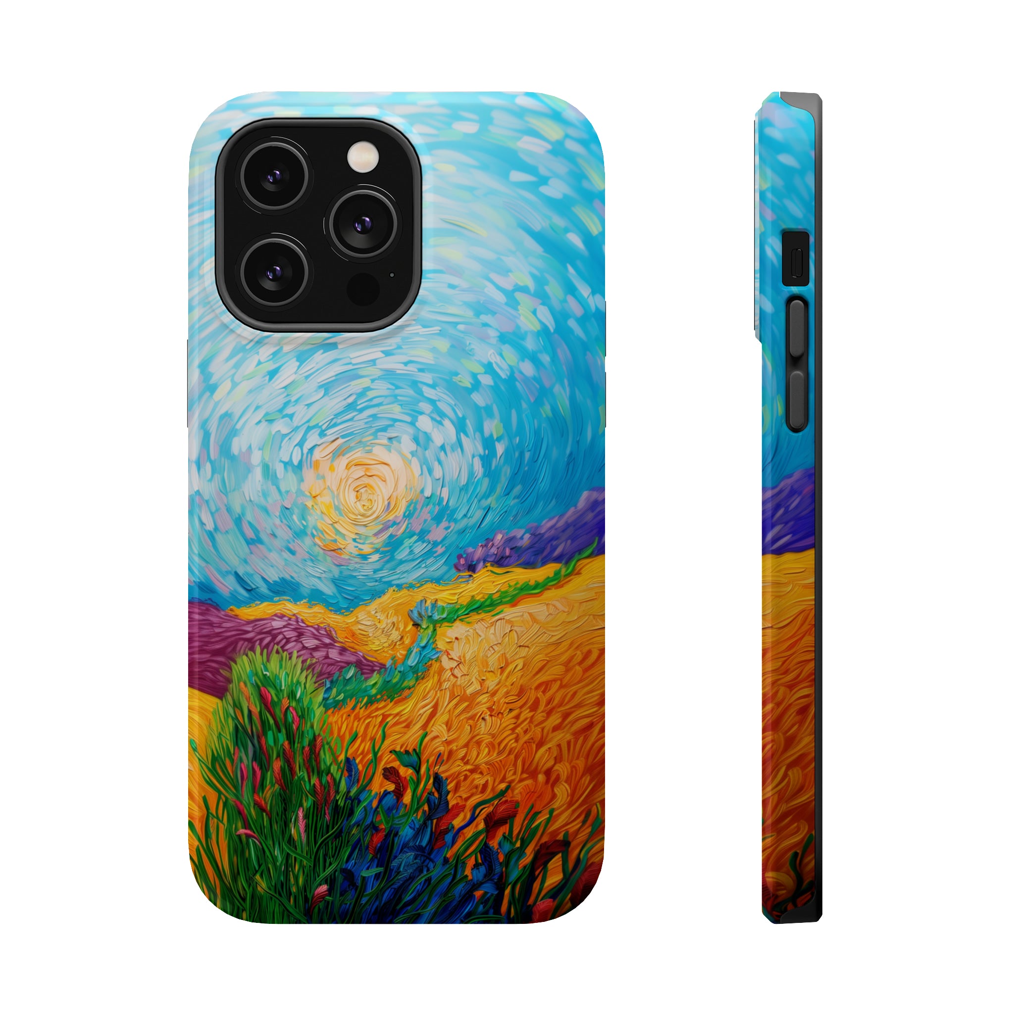 STIKISS™ Oil Paints Collection 01-016 Field on a hill iPhone MagSafe Tough Case