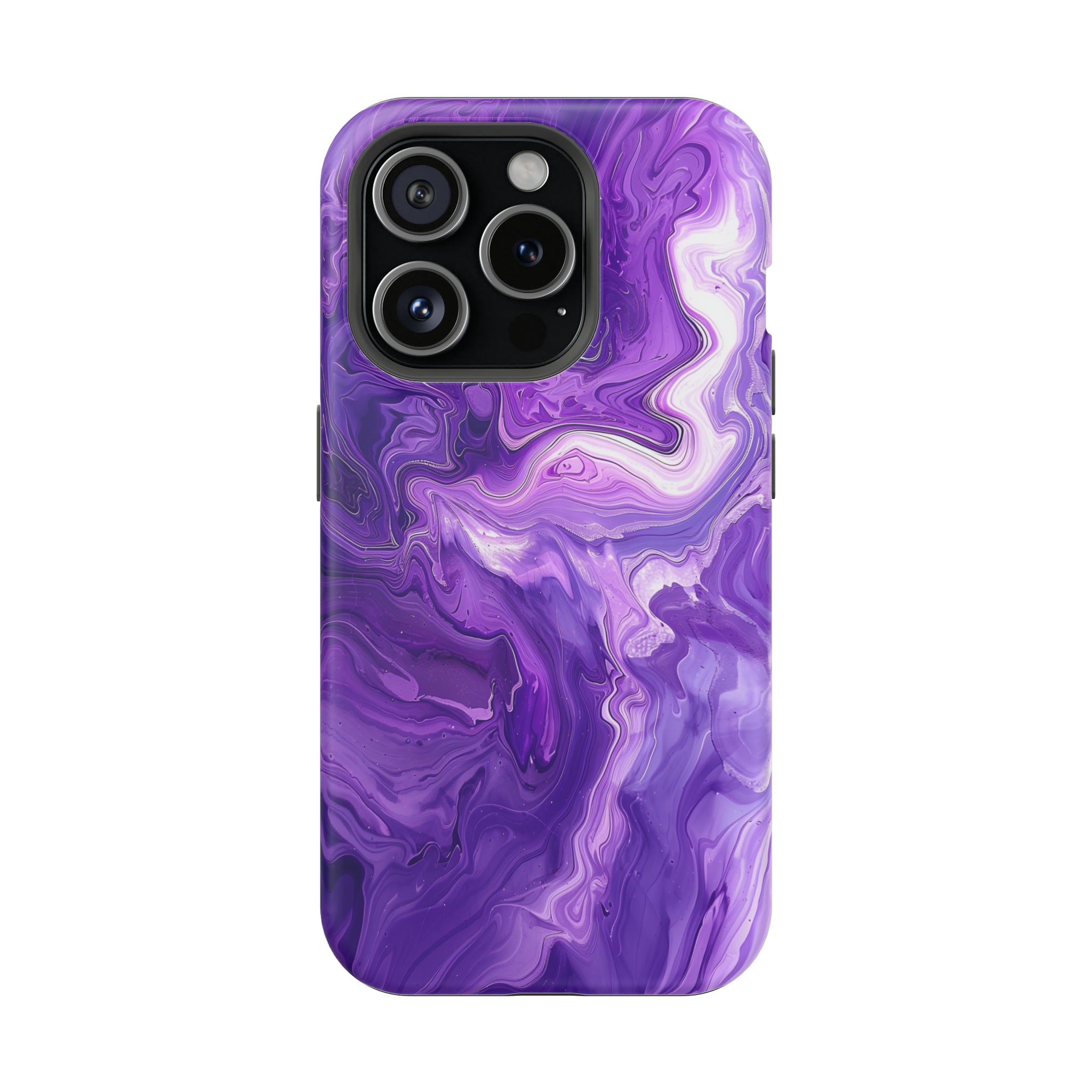 STIKISS™ Abstract Purple colored marble graphic iPhone MagSafe Tough Case