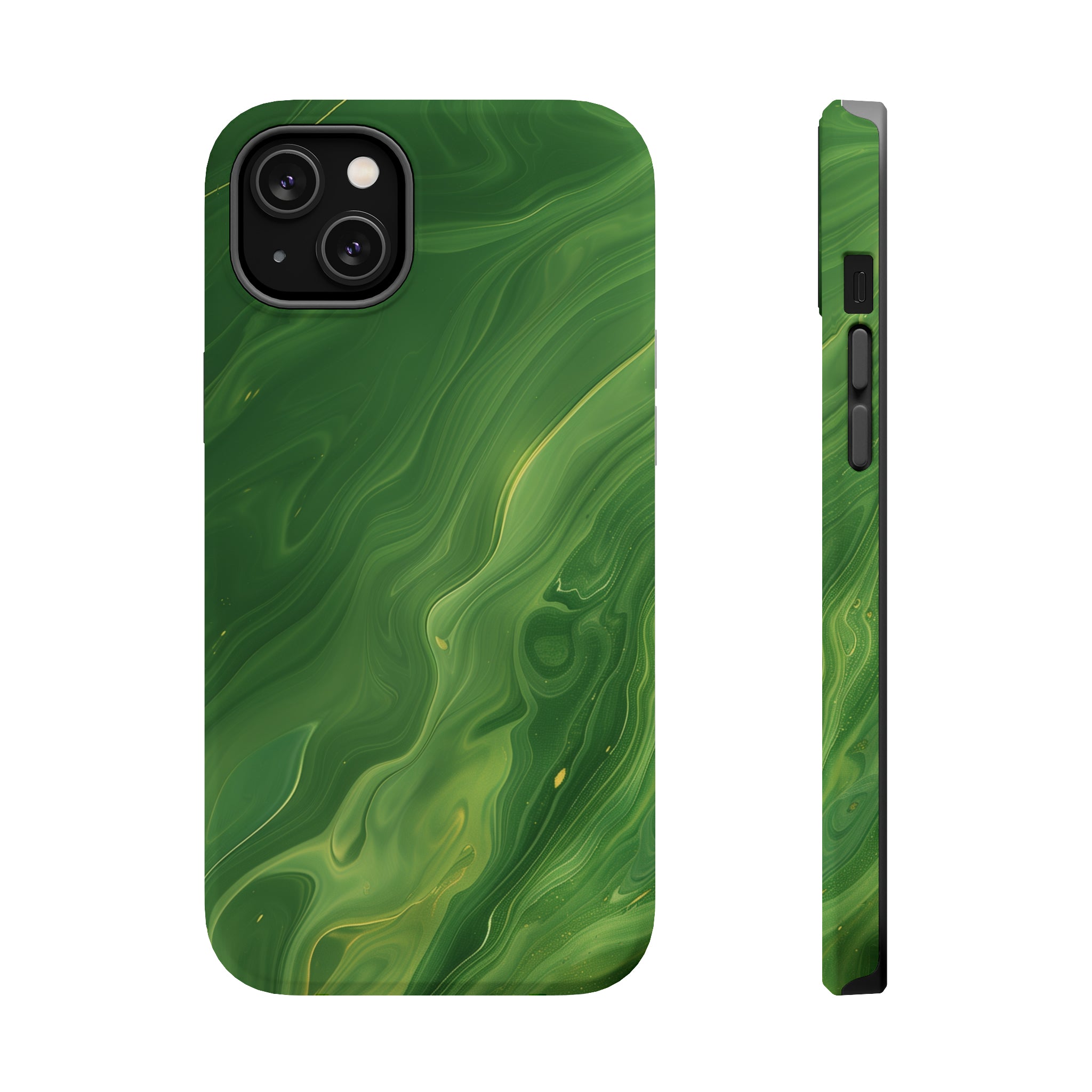 STIKISS™ Abstract Olive colored marble graphic iPhone MagSafe Tough Case