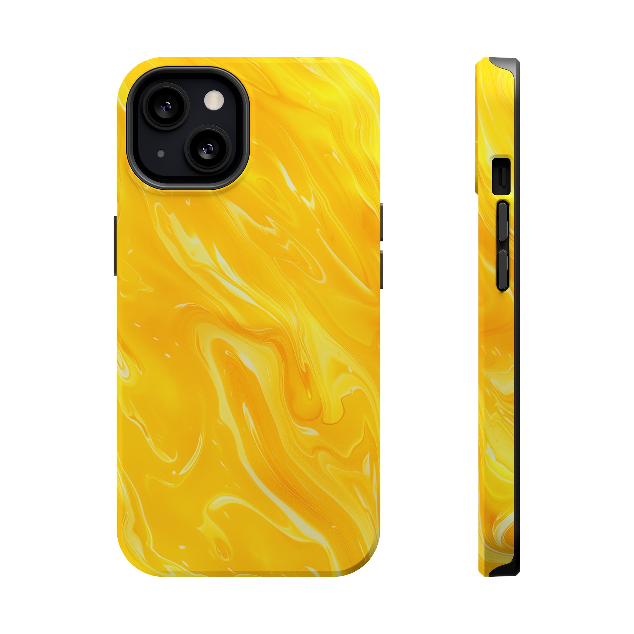 STIKISS™ Abstract Yellow colored marble graphic iPhone MagSafe Tough Case