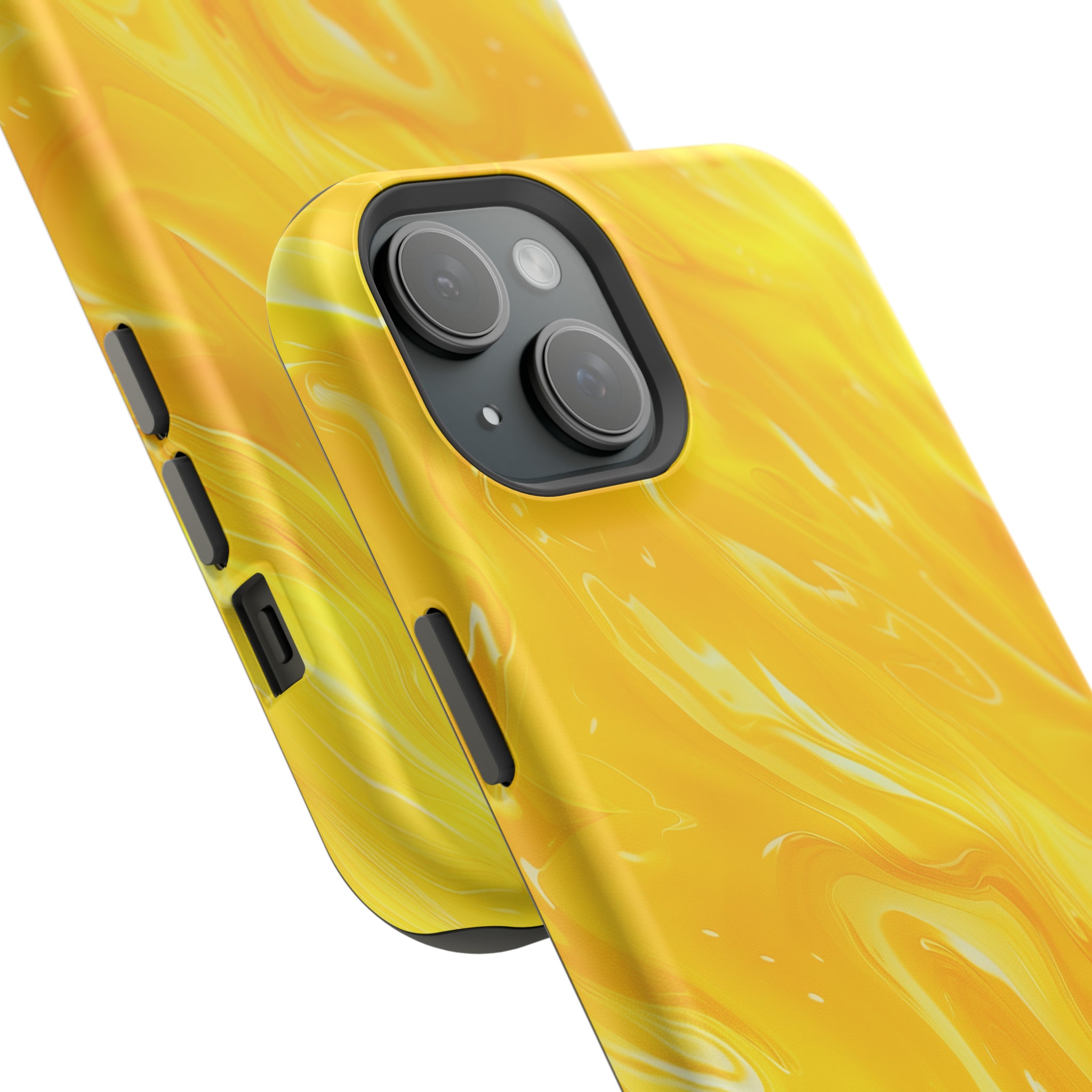 STIKISS™ Abstract Yellow colored marble graphic iPhone MagSafe Tough Case