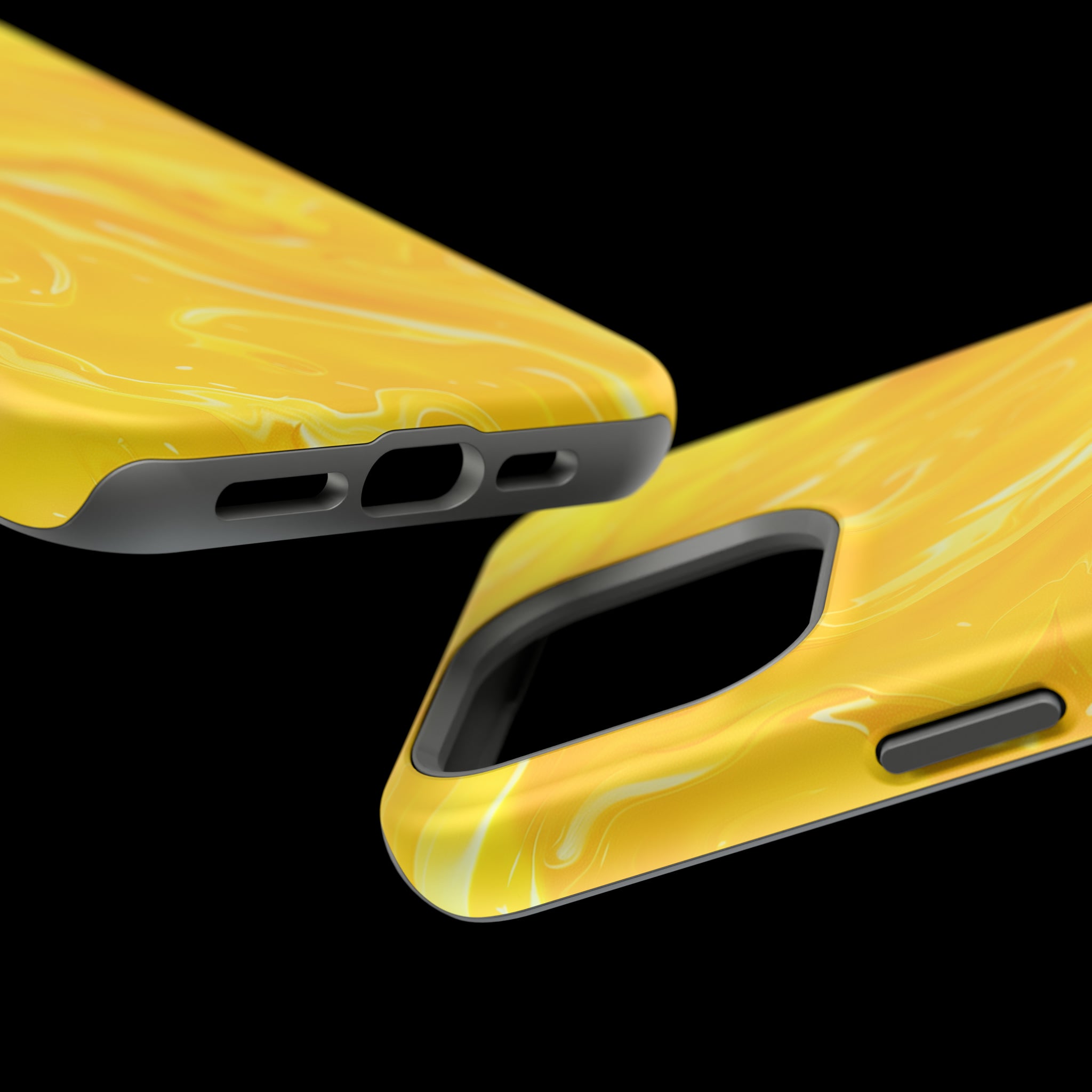 STIKISS™ Abstract Yellow colored marble graphic iPhone MagSafe Tough Case