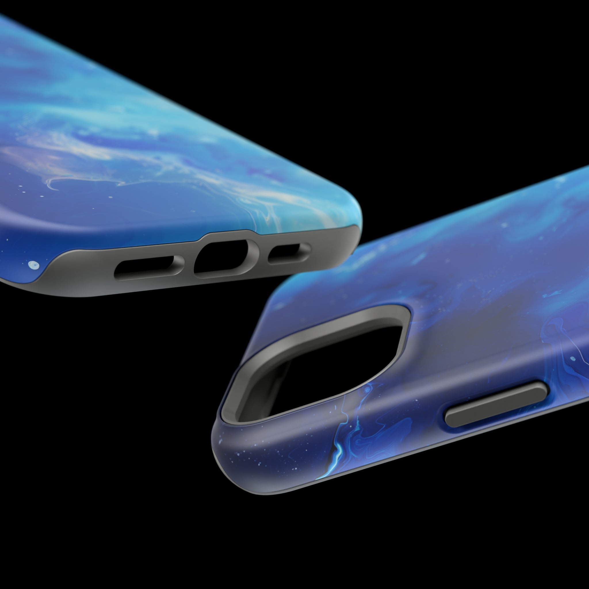 STIKISS™ Abstract Blue ocean colored marble graphic iPhone MagSafe Tough Case