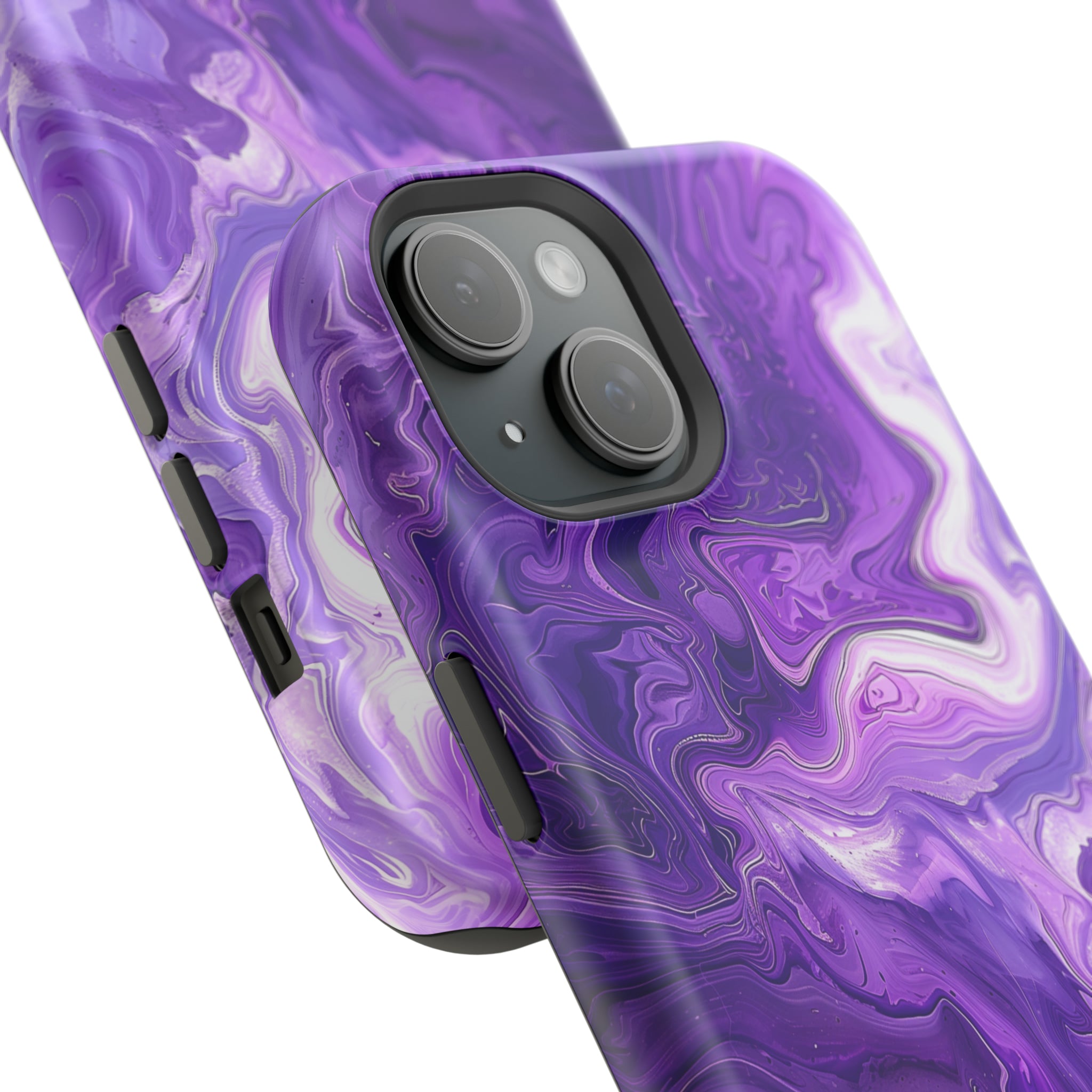 STIKISS™ Abstract Purple colored marble graphic iPhone MagSafe Tough Case