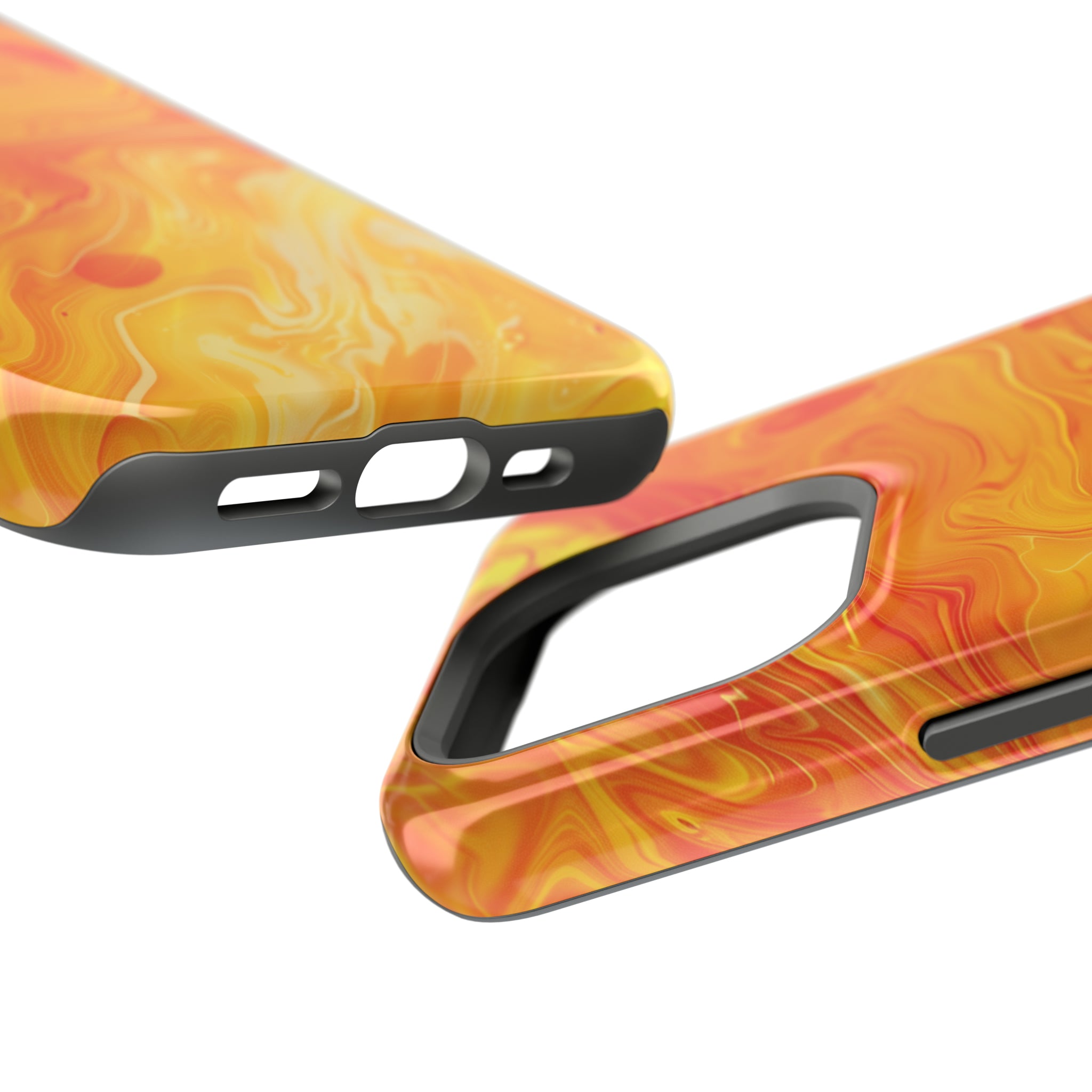 STIKISS™ Abstract Orange yellow colored marble graphic iPhone MagSafe Tough Case