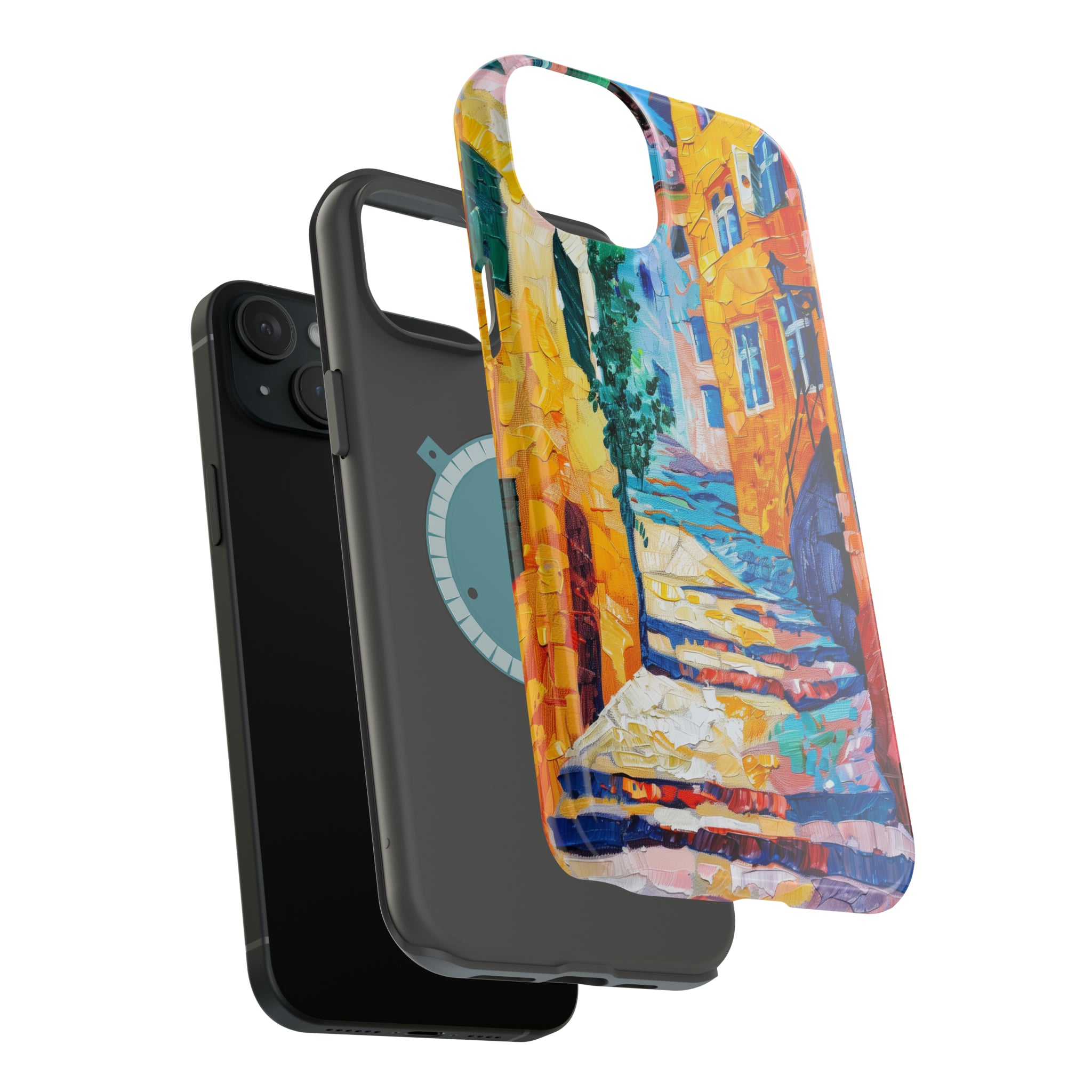 STIKISS™ Oil Paints Collection 01-014 Cozy Alleyway iPhone MagSafe Tough Case