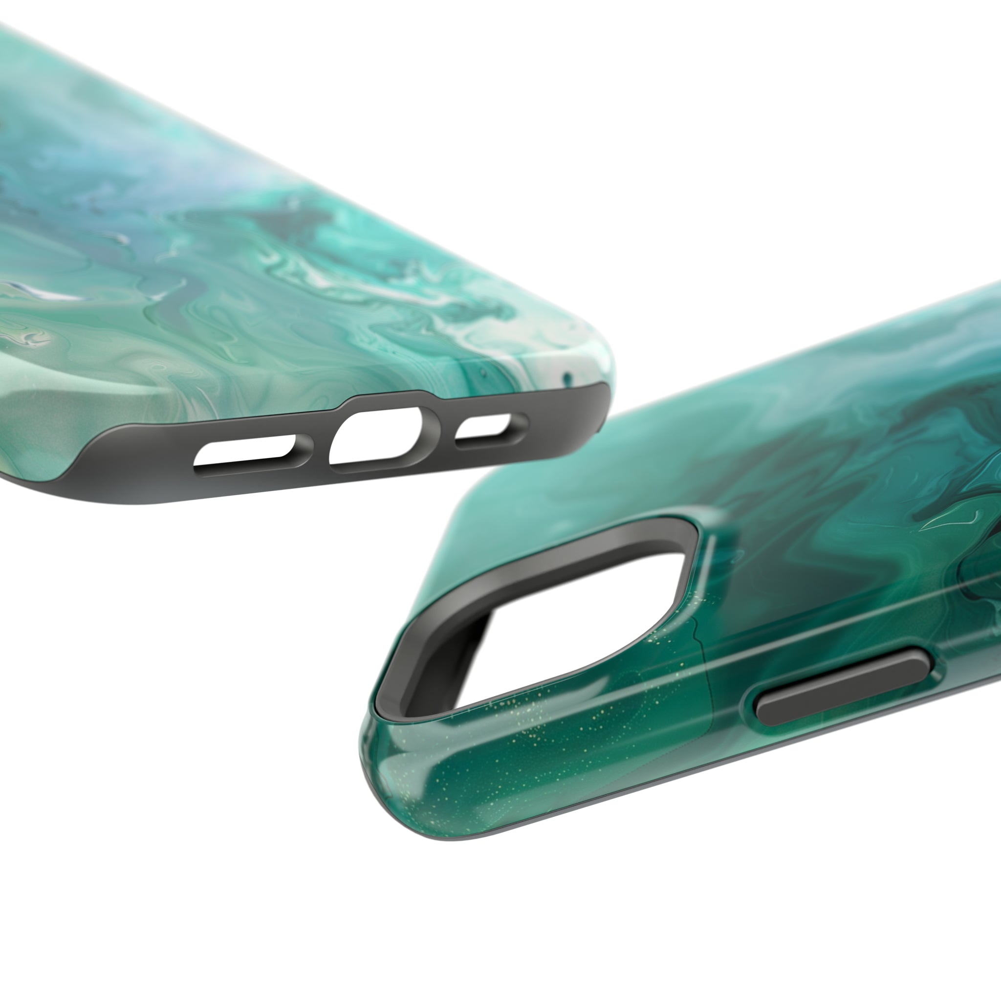 STIKISS™ Abstract Blue green colored marble graphic iPhone MagSafe Tough Case