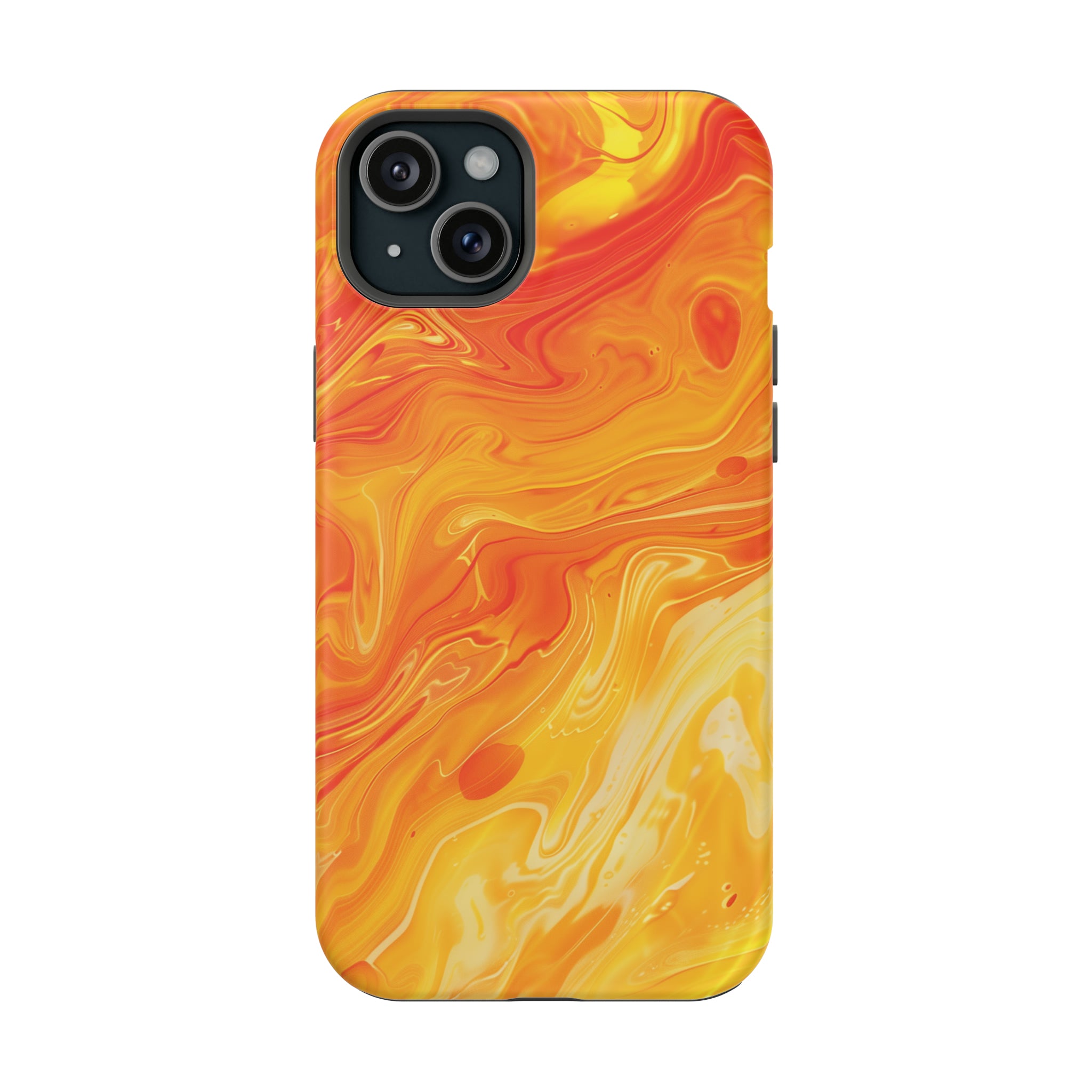 STIKISS™ Abstract Orange yellow colored marble graphic iPhone MagSafe Tough Case