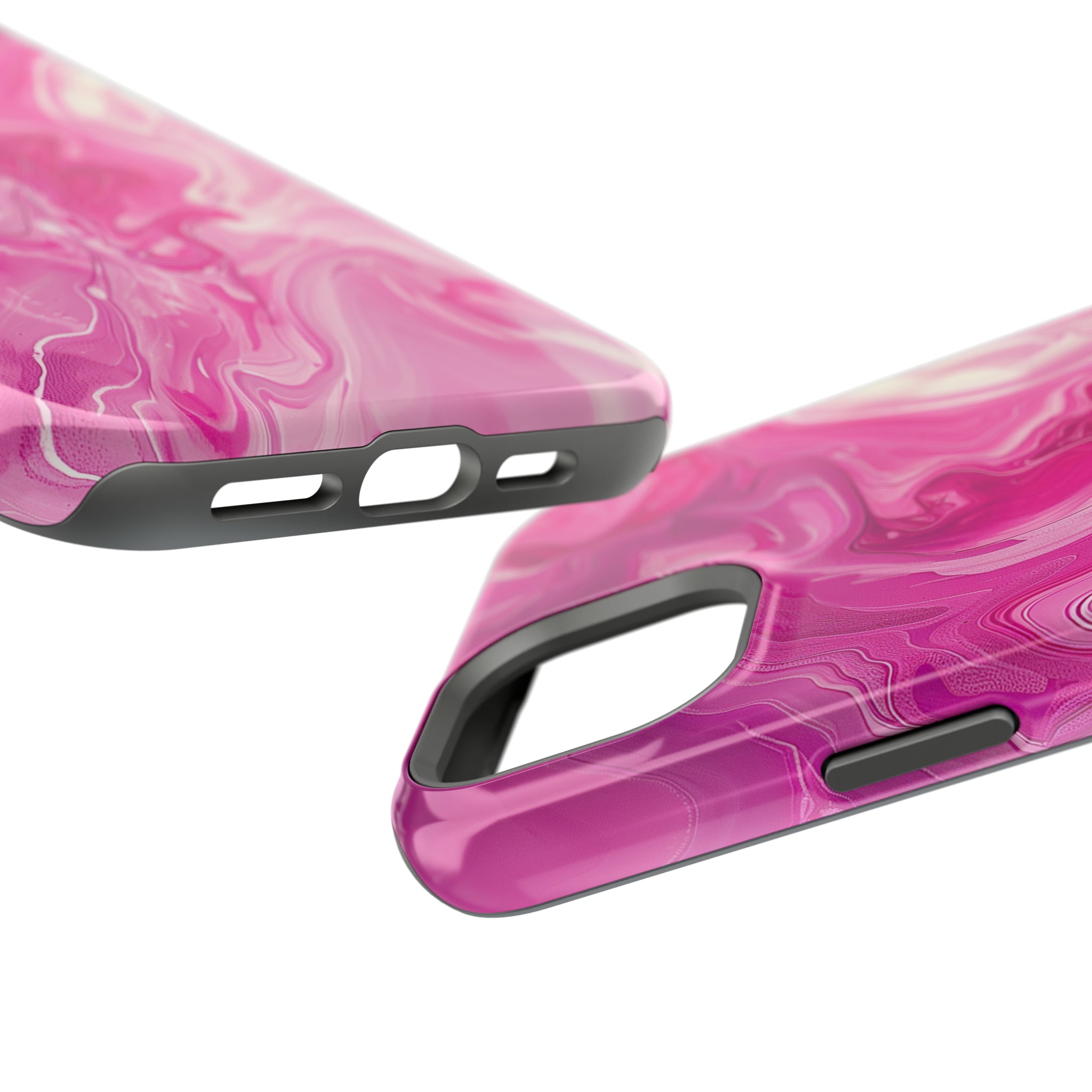 STIKISS™ Abstract Pink colored marble graphic iPhone MagSafe Tough Case