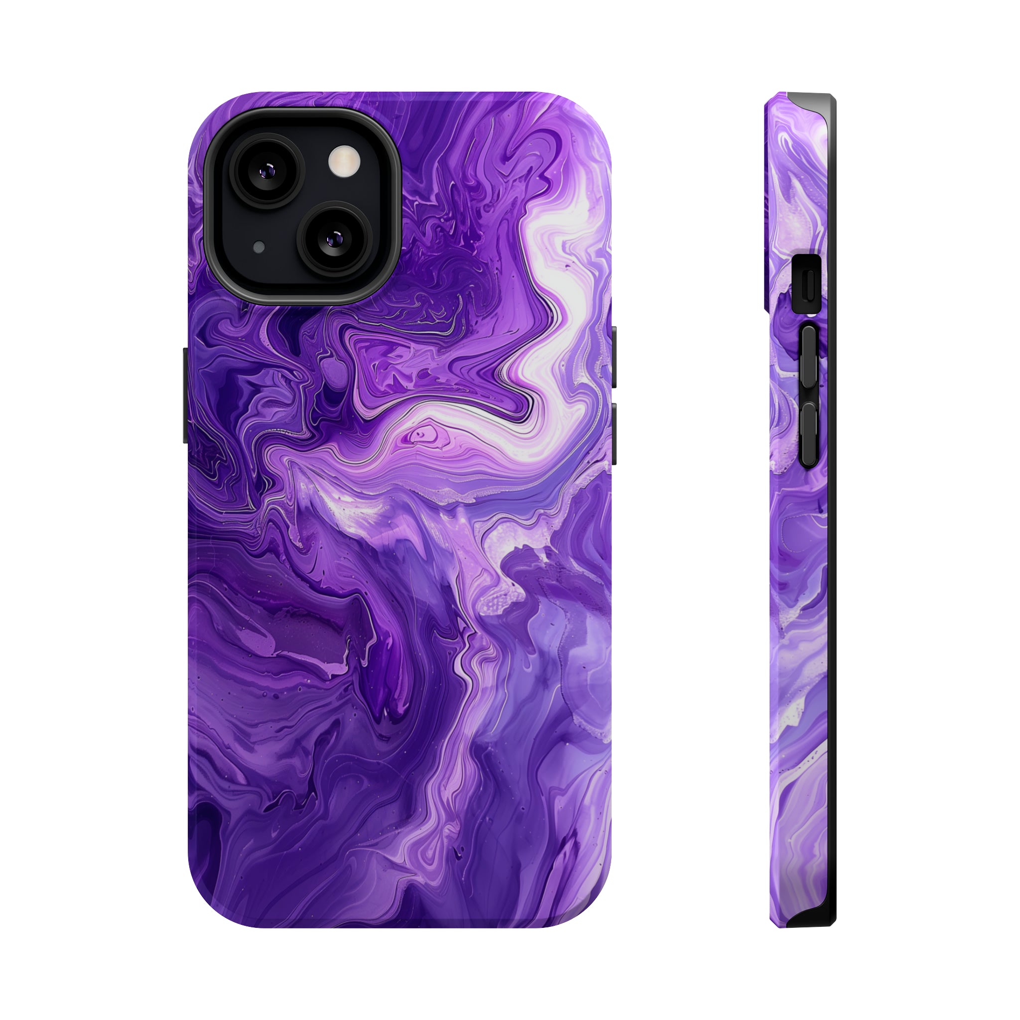 STIKISS™ Abstract Purple colored marble graphic iPhone MagSafe Tough Case