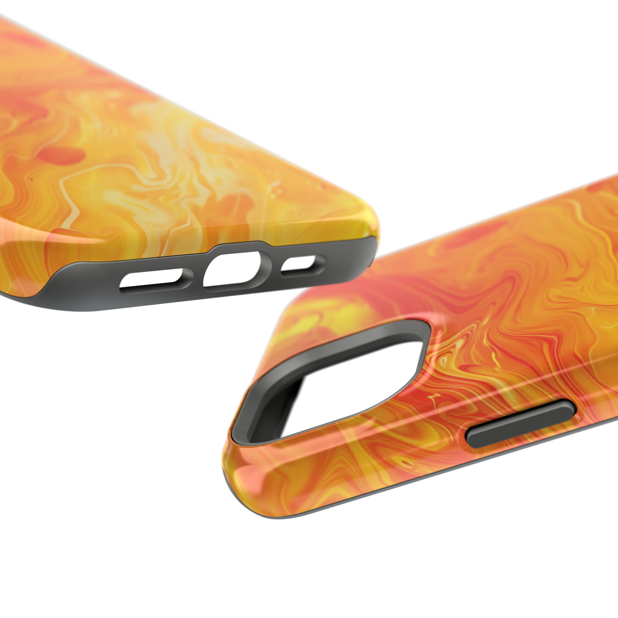 STIKISS™ Abstract Orange yellow colored marble graphic iPhone MagSafe Tough Case