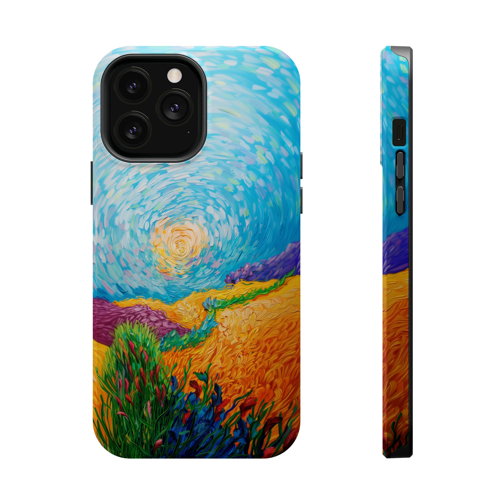 STIKISS™ Oil Paints Collection 01-016 Field on a hill iPhone MagSafe Tough Case