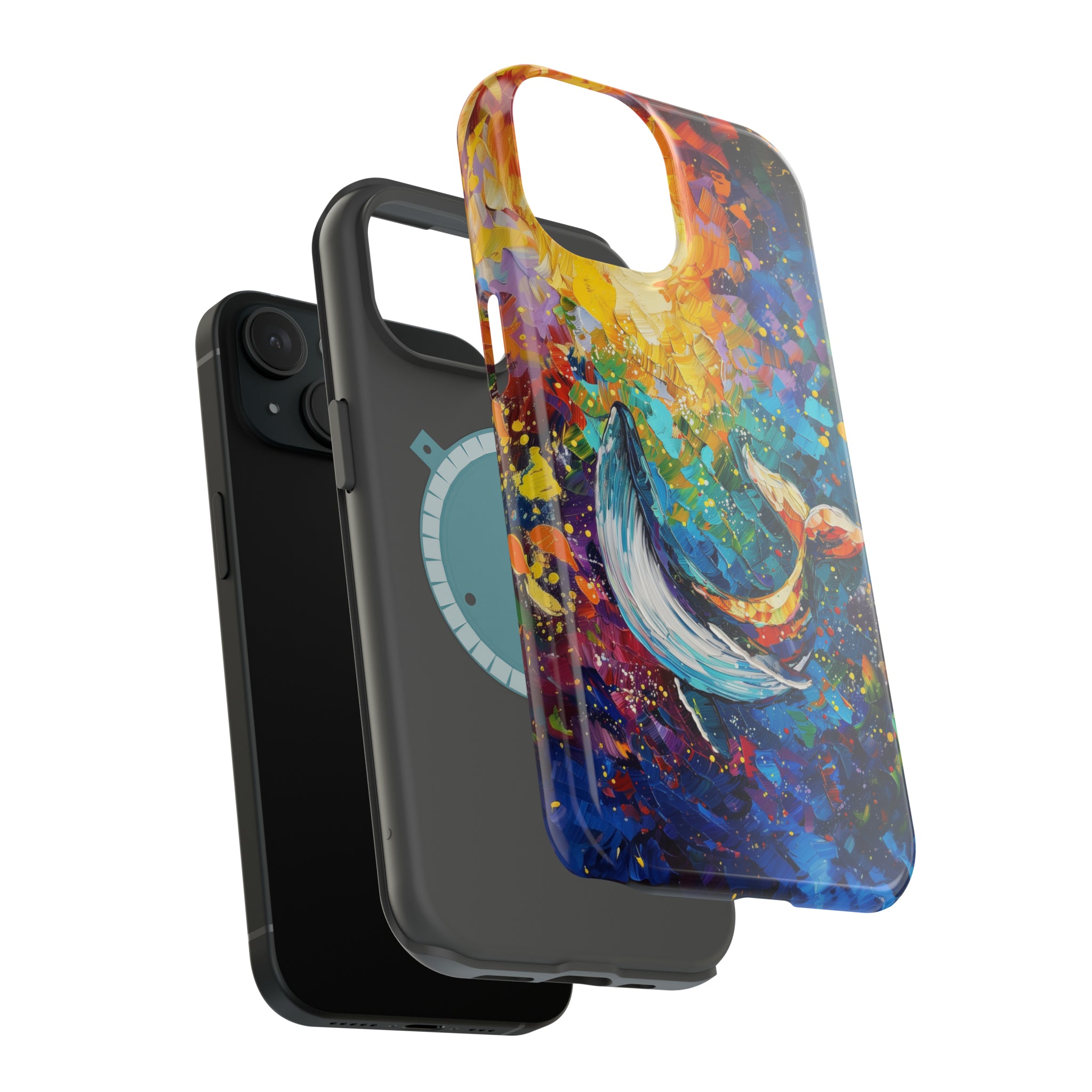 STIKISS™ Oil Paints Collection 01-019 Whale iPhone MagSafe Tough Case