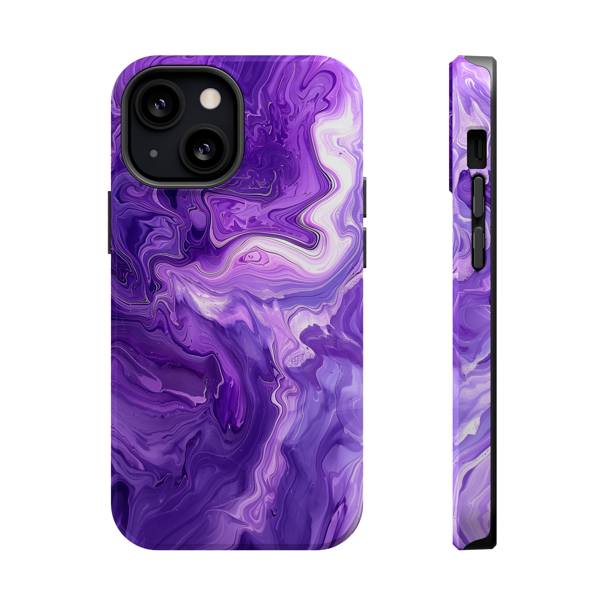 STIKISS™ Abstract Purple colored marble graphic iPhone MagSafe Tough Case