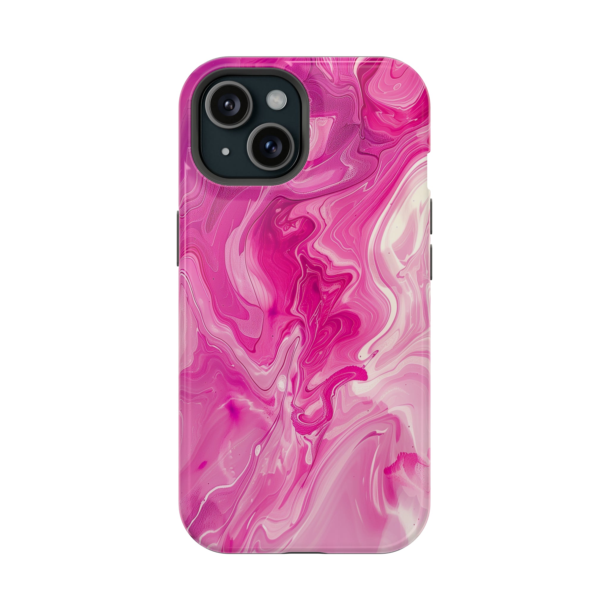 STIKISS™ Abstract Pink colored marble graphic iPhone MagSafe Tough Case