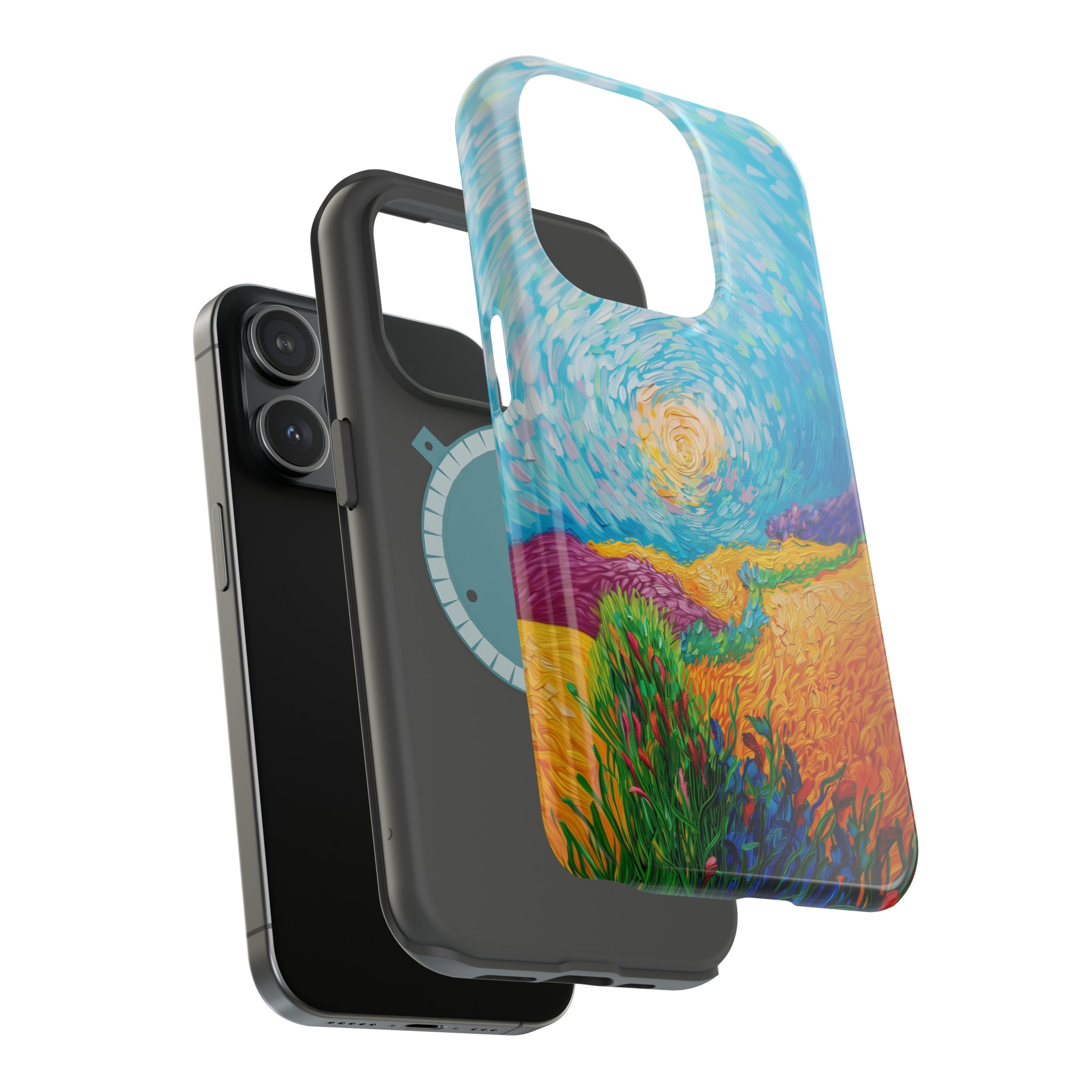 STIKISS™ Oil Paints Collection 01-016 Field on a hill iPhone MagSafe Tough Case