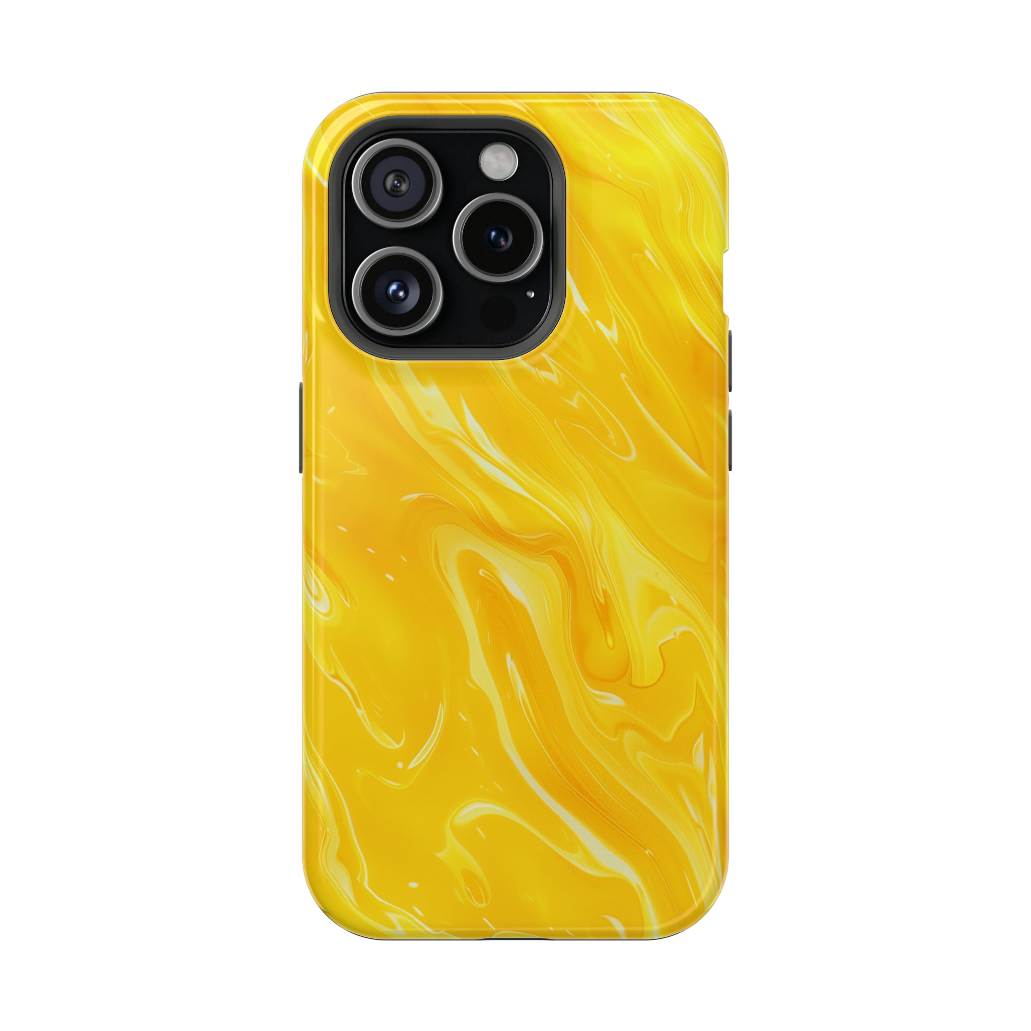 STIKISS™ Abstract Yellow colored marble graphic iPhone MagSafe Tough Case