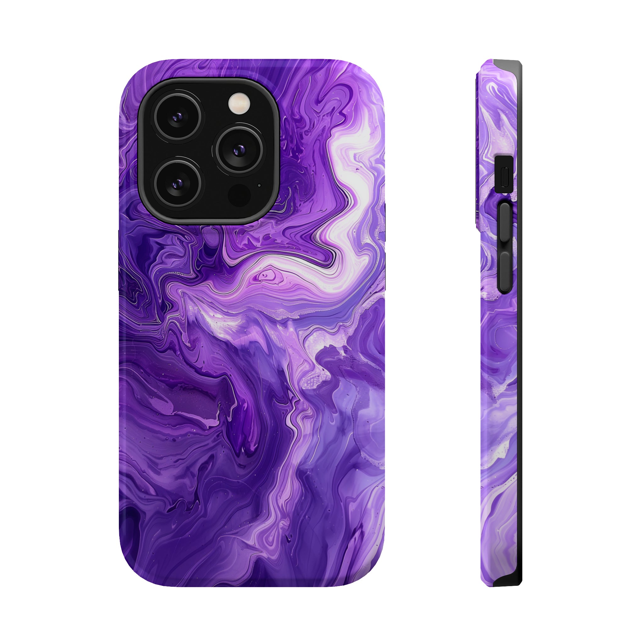 STIKISS™ Abstract Purple colored marble graphic iPhone MagSafe Tough Case