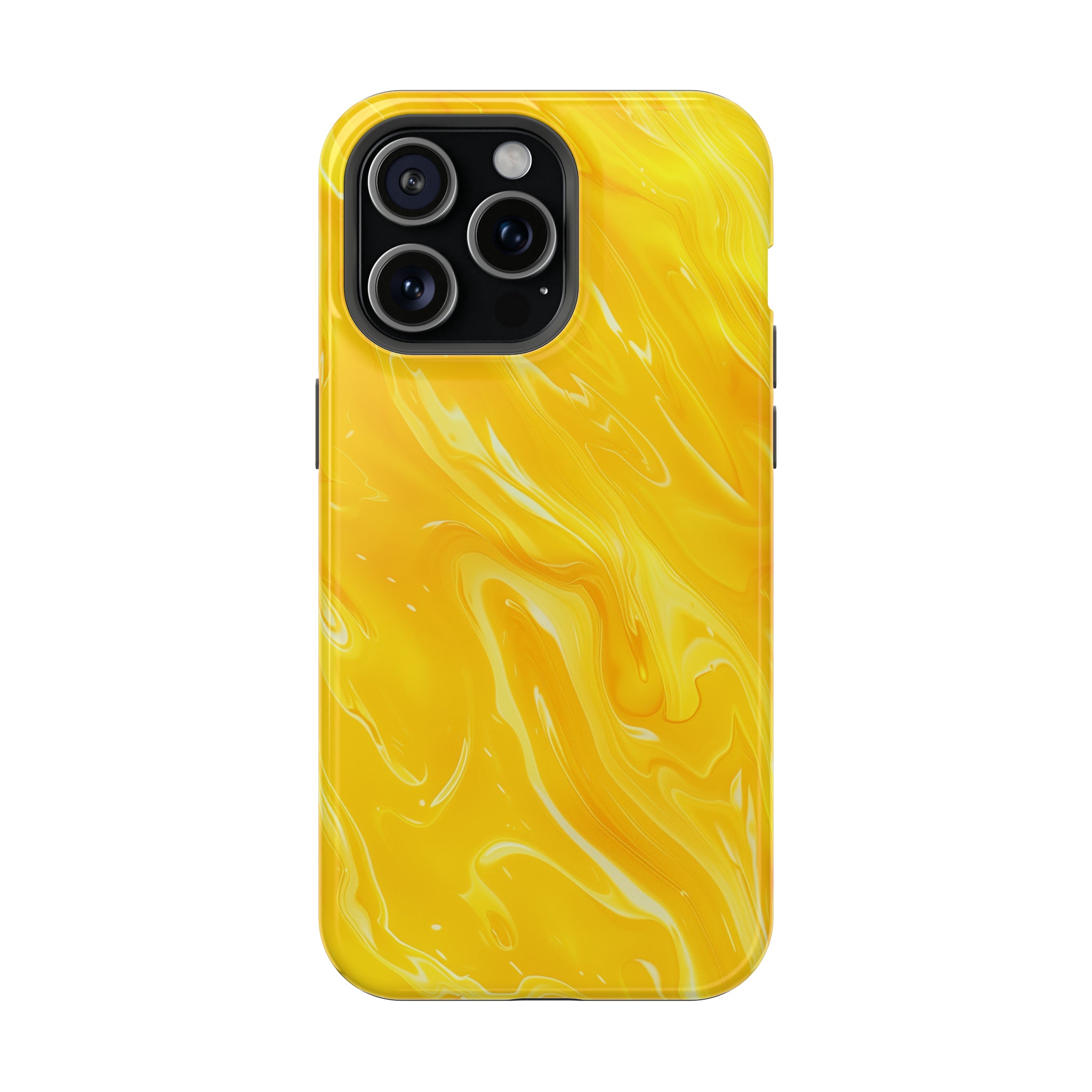 STIKISS™ Abstract Yellow colored marble graphic iPhone MagSafe Tough Case