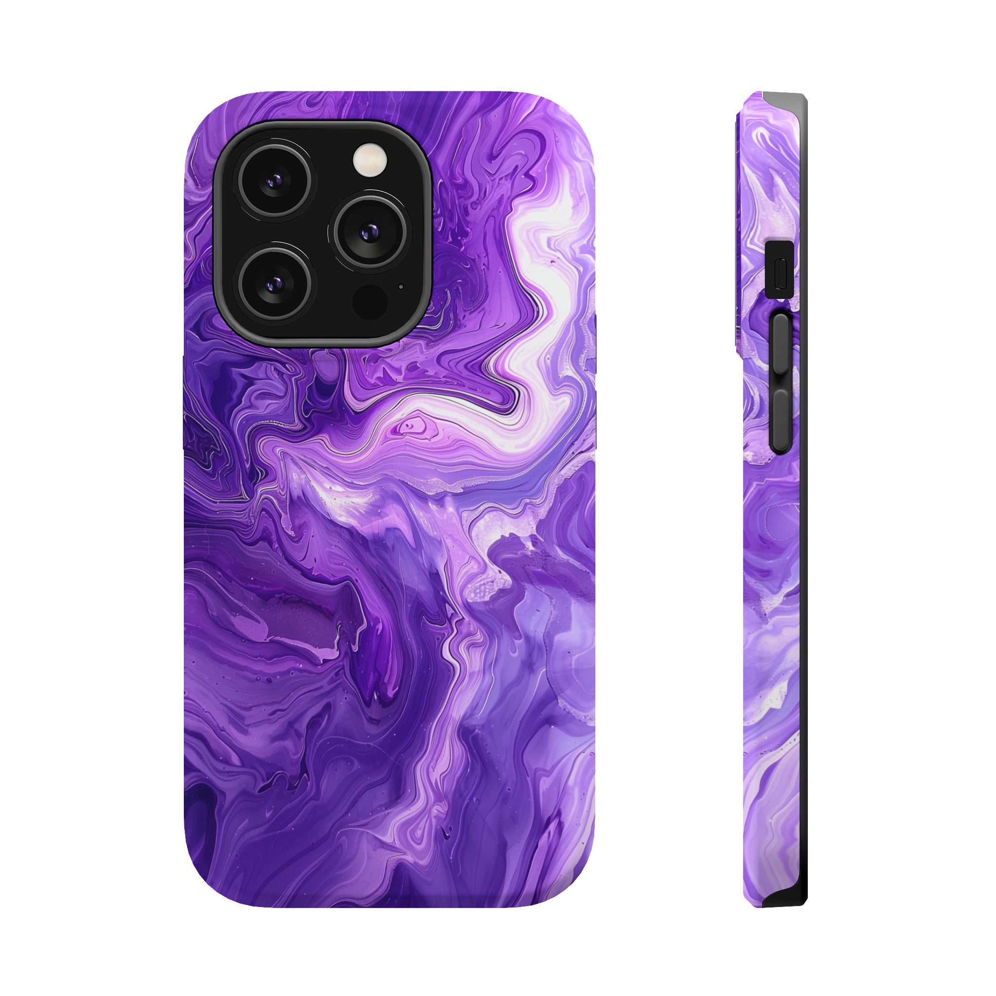 STIKISS™ Abstract Purple colored marble graphic iPhone MagSafe Tough Case