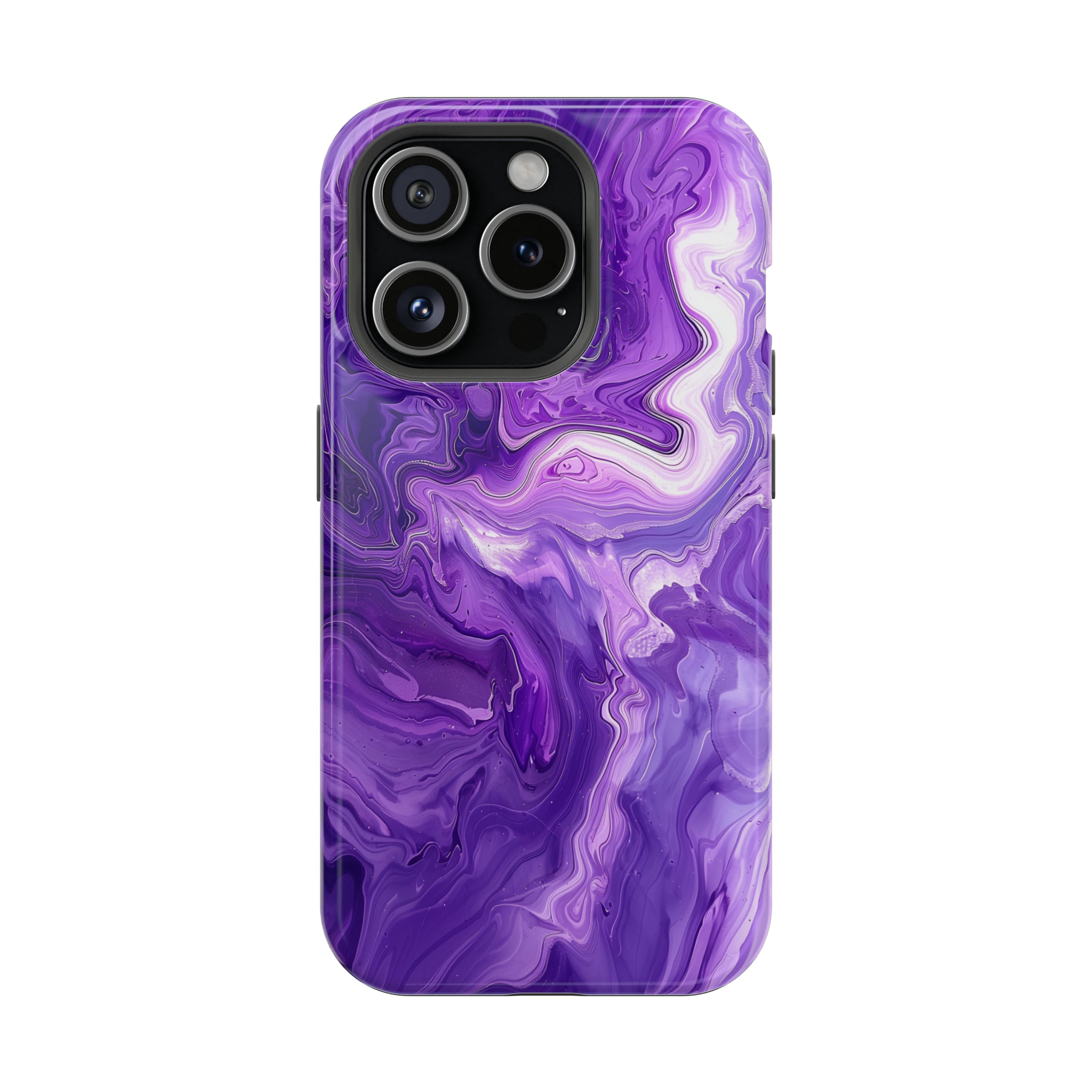 STIKISS™ Abstract Purple colored marble graphic iPhone MagSafe Tough Case