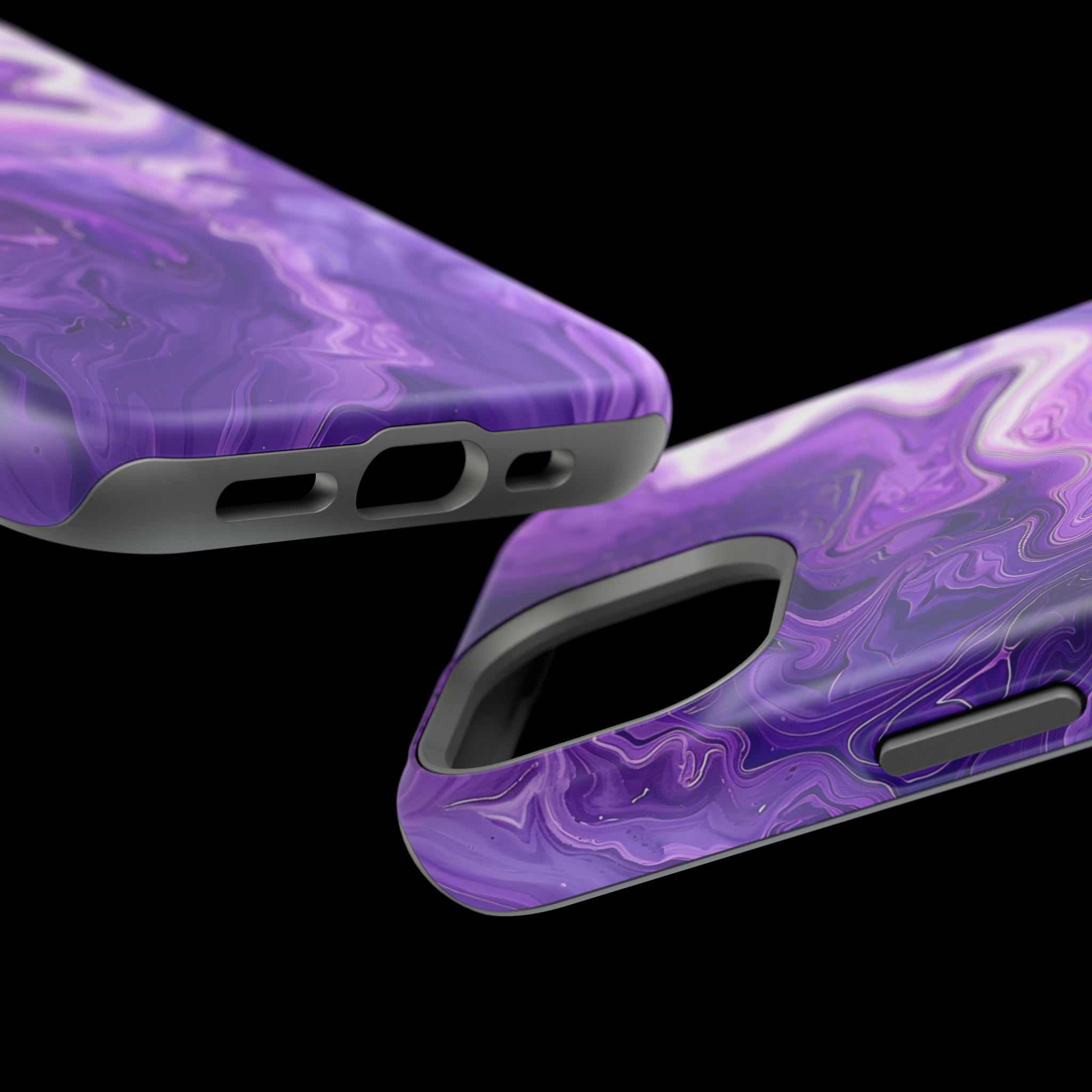 STIKISS™ Abstract Purple colored marble graphic iPhone MagSafe Tough Case