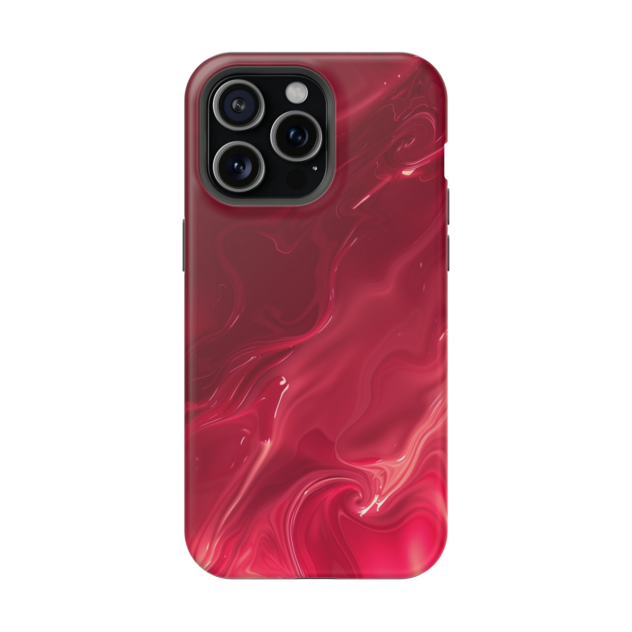 STIKISS™ Abstract Red colored marble graphic iPhone MagSafe Tough Case