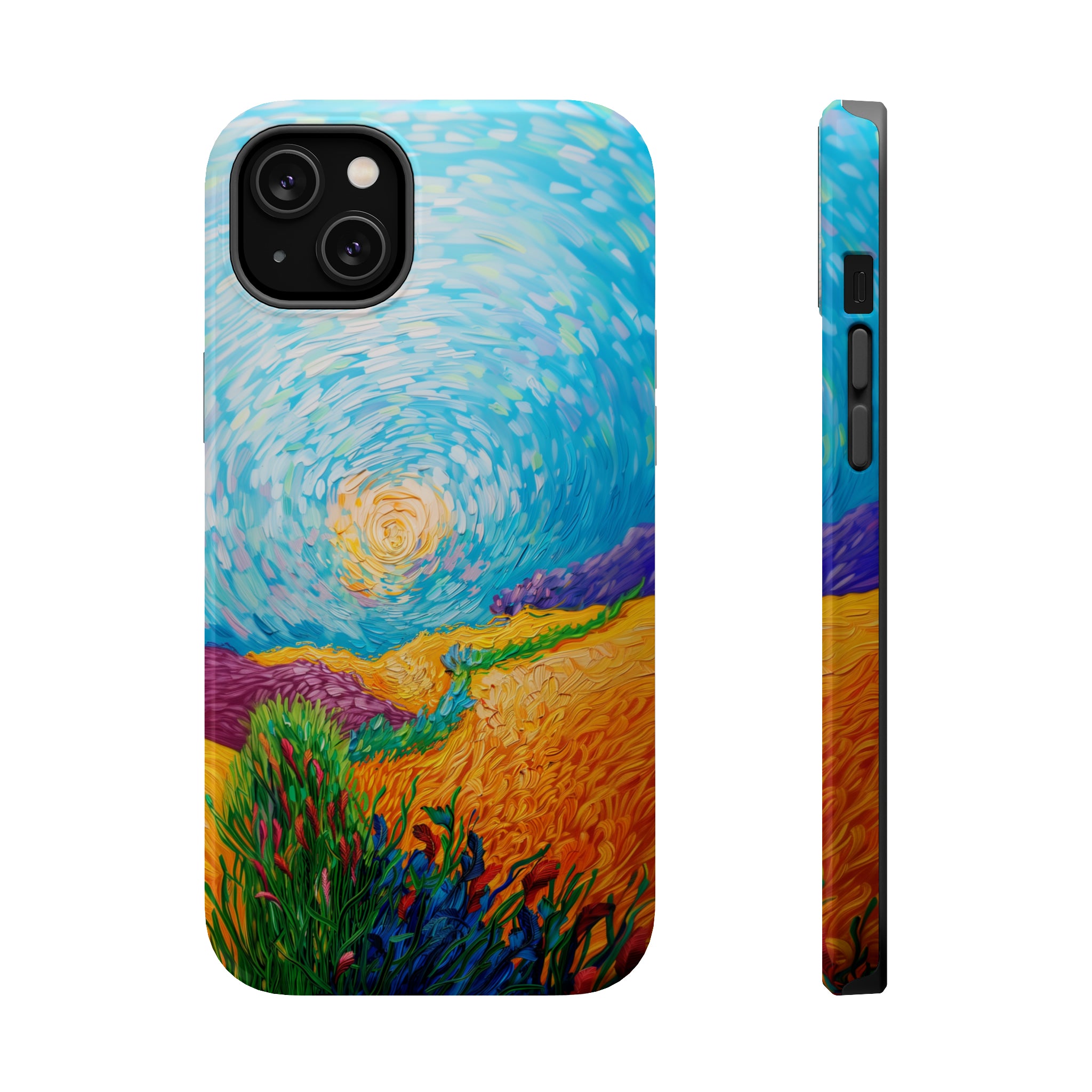 STIKISS™ Oil Paints Collection 01-016 Field on a hill iPhone MagSafe Tough Case