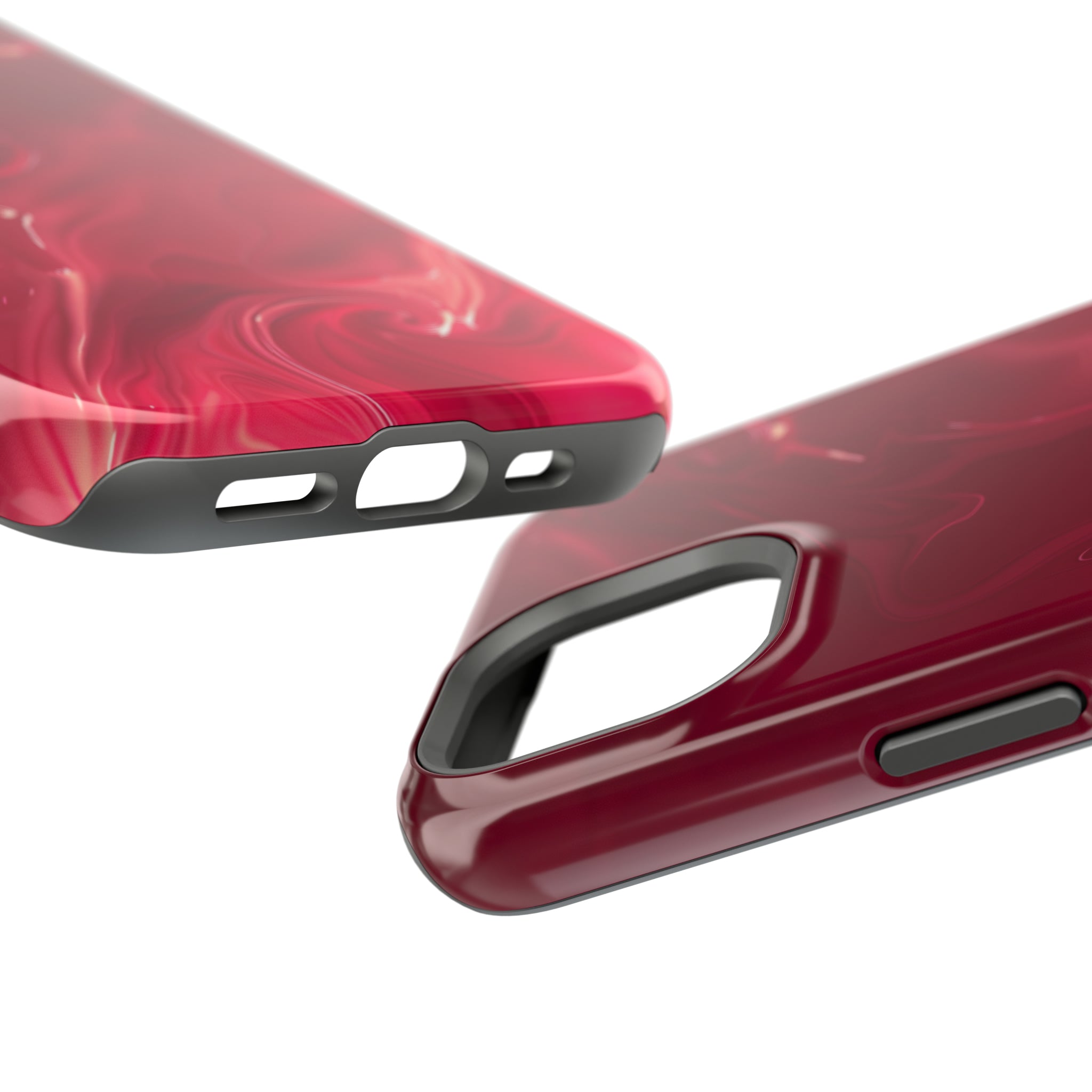 STIKISS™ Abstract Red colored marble graphic iPhone MagSafe Tough Case