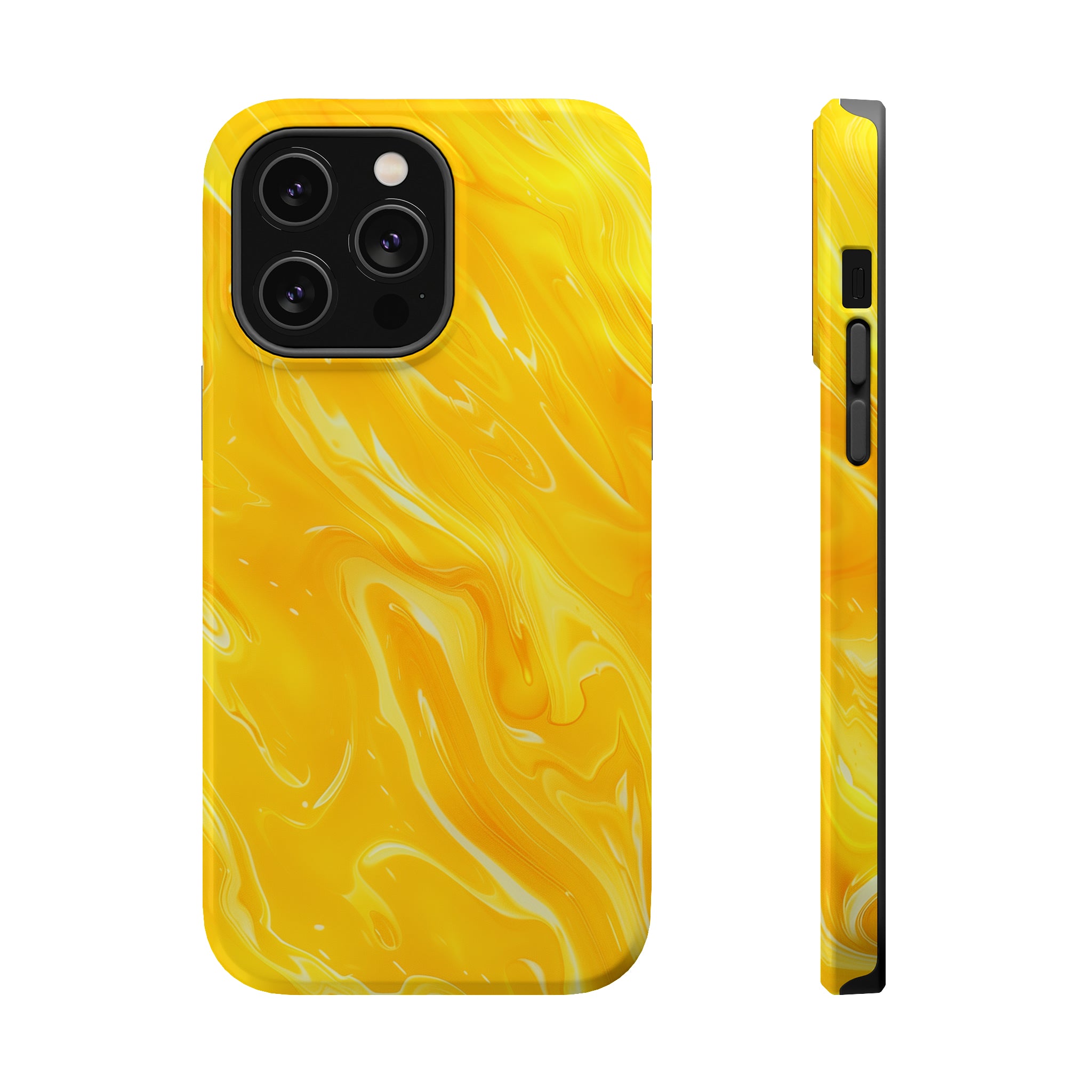 STIKISS™ Abstract Yellow colored marble graphic iPhone MagSafe Tough Case