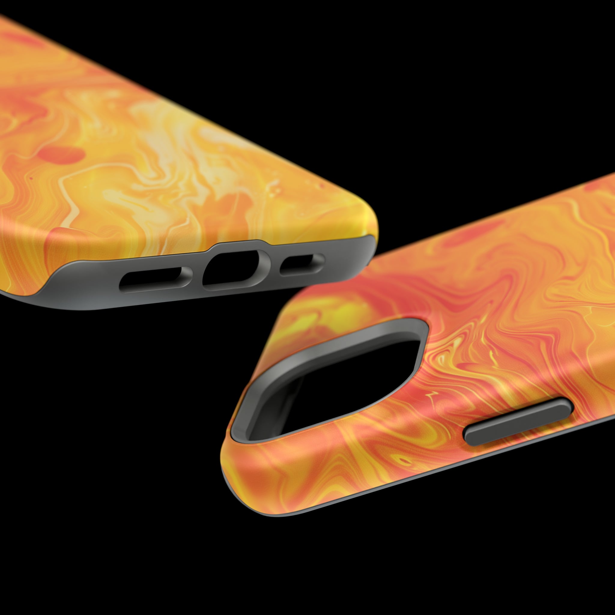 STIKISS™ Abstract Orange yellow colored marble graphic iPhone MagSafe Tough Case