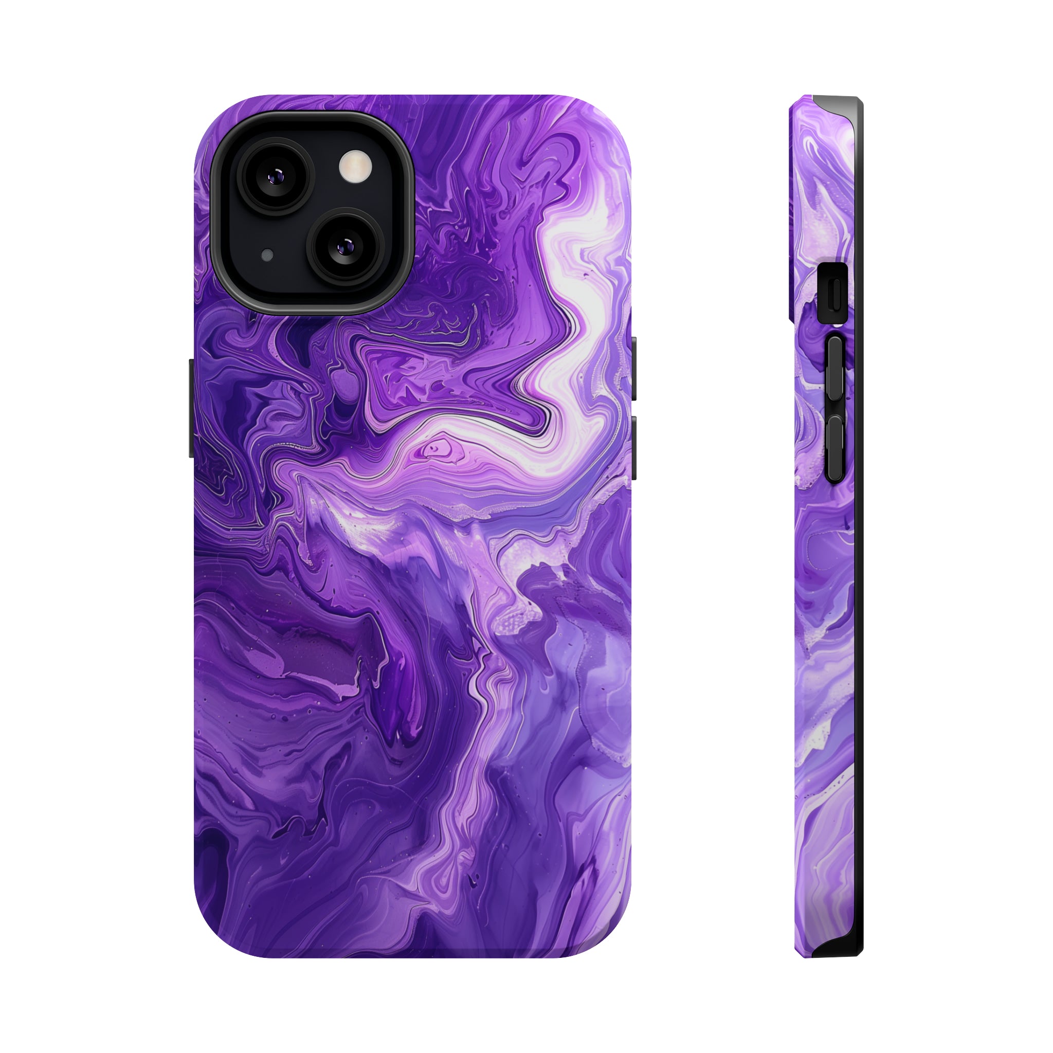 STIKISS™ Abstract Purple colored marble graphic iPhone MagSafe Tough Case