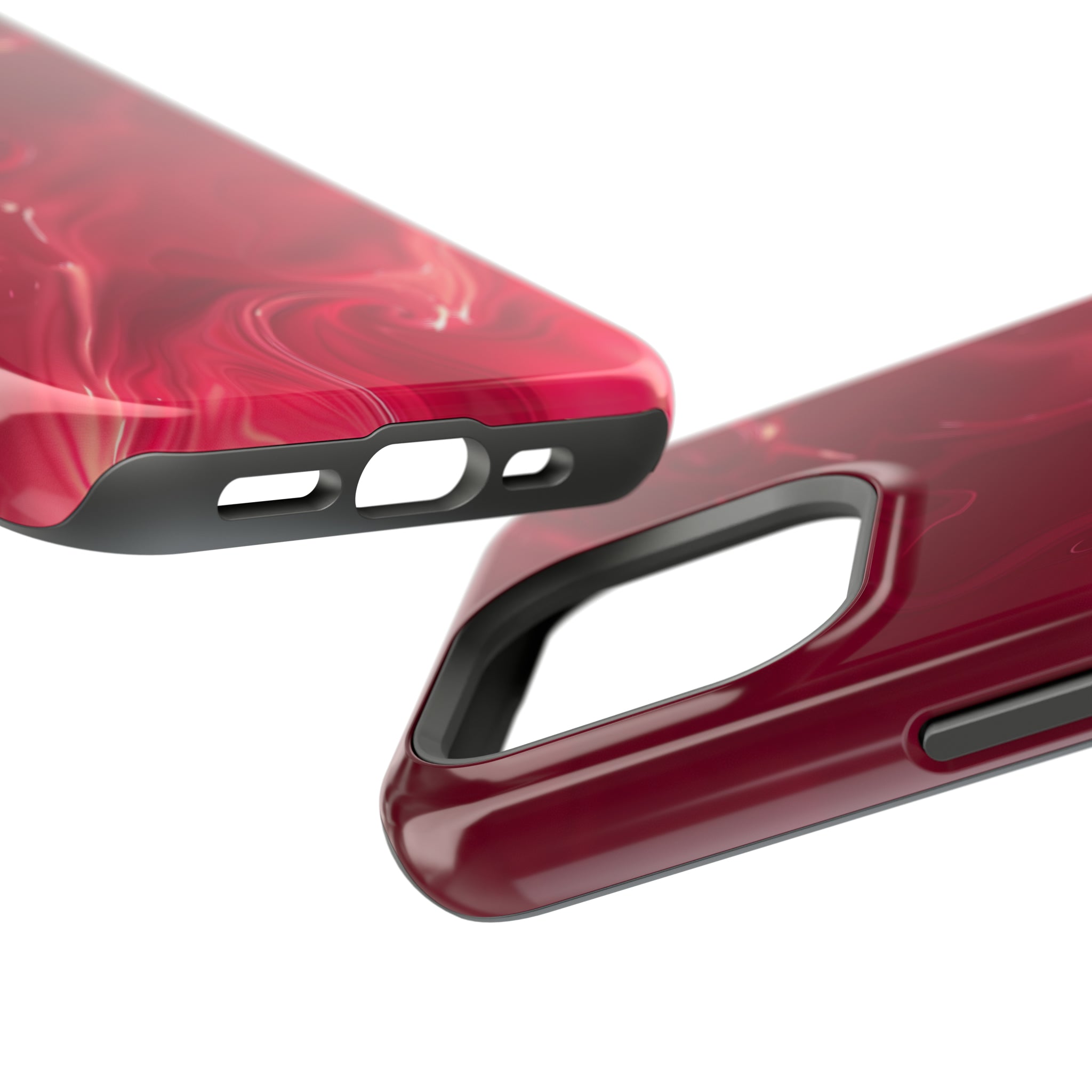 STIKISS™ Abstract Red colored marble graphic iPhone MagSafe Tough Case