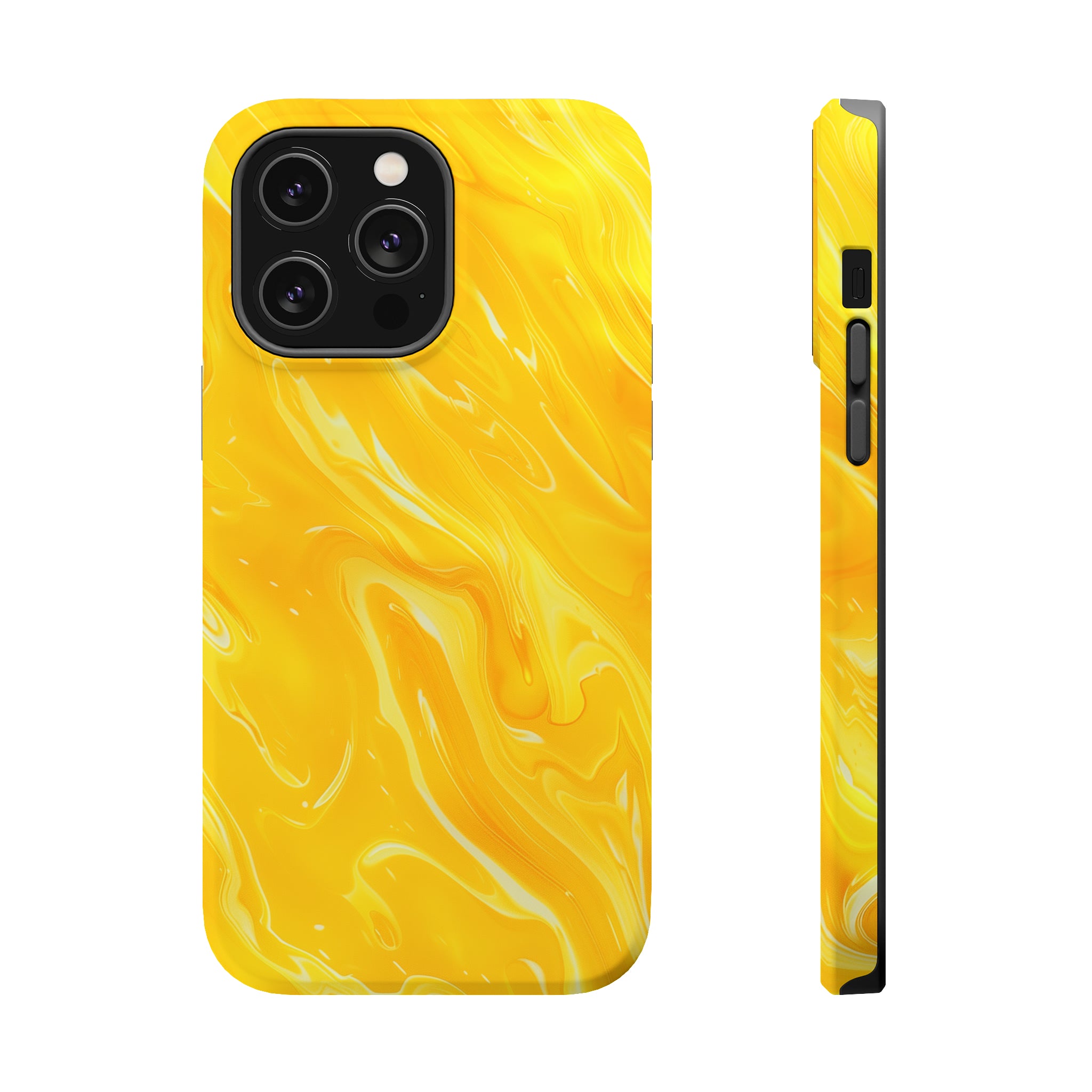 STIKISS™ Abstract Yellow colored marble graphic iPhone MagSafe Tough Case