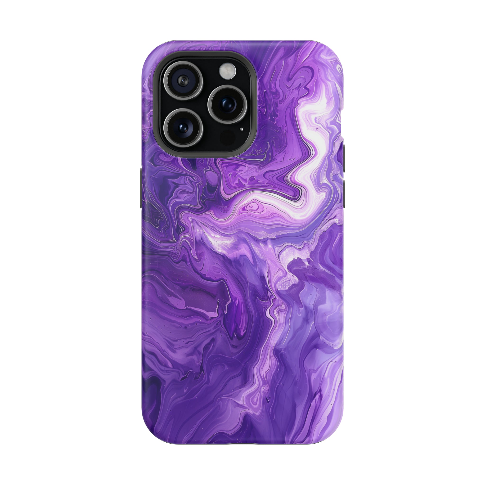 STIKISS™ Abstract Purple colored marble graphic iPhone MagSafe Tough Case