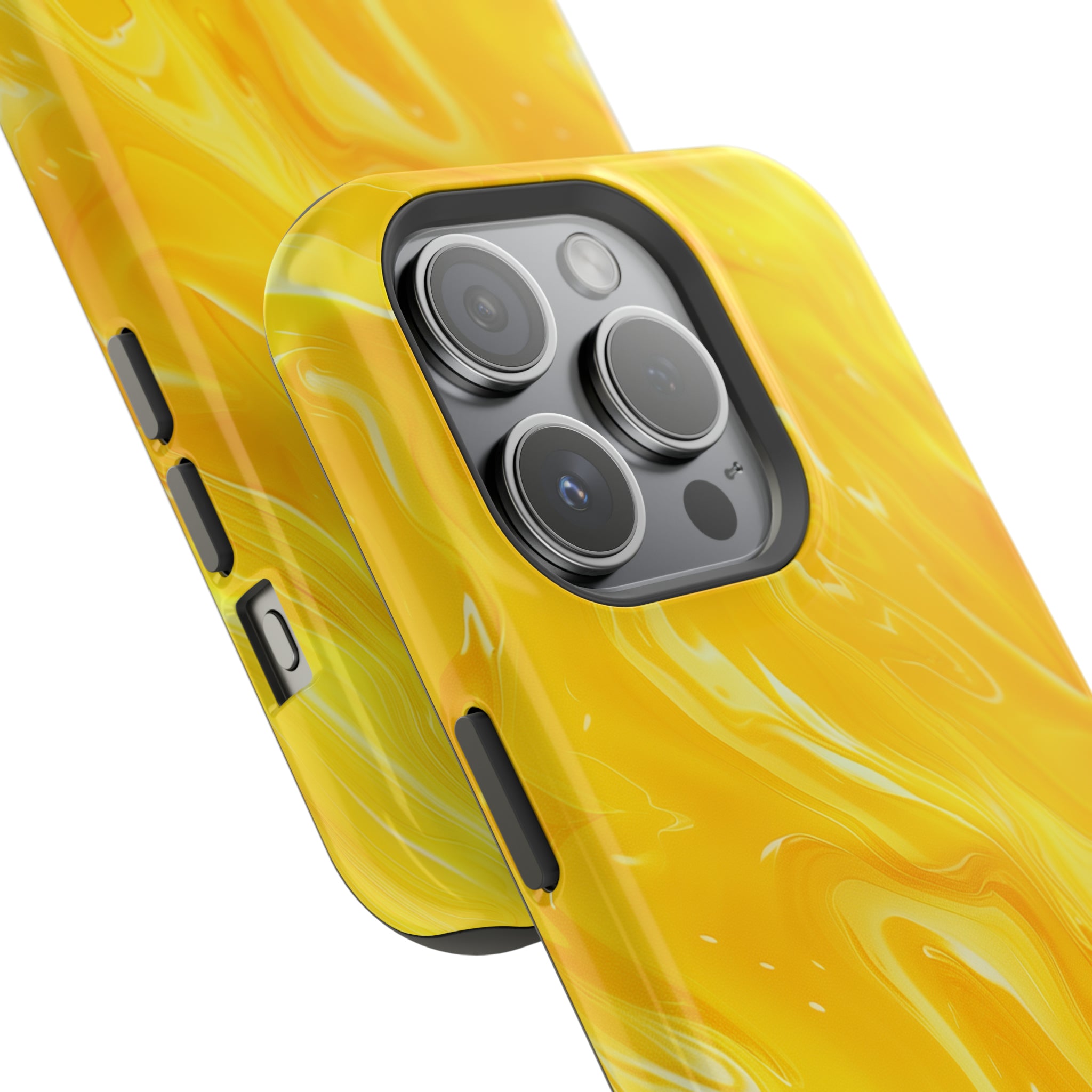 STIKISS™ Abstract Yellow colored marble graphic iPhone MagSafe Tough Case